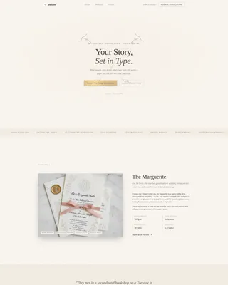Letterpress Wedding Invitation Studio Landing Page