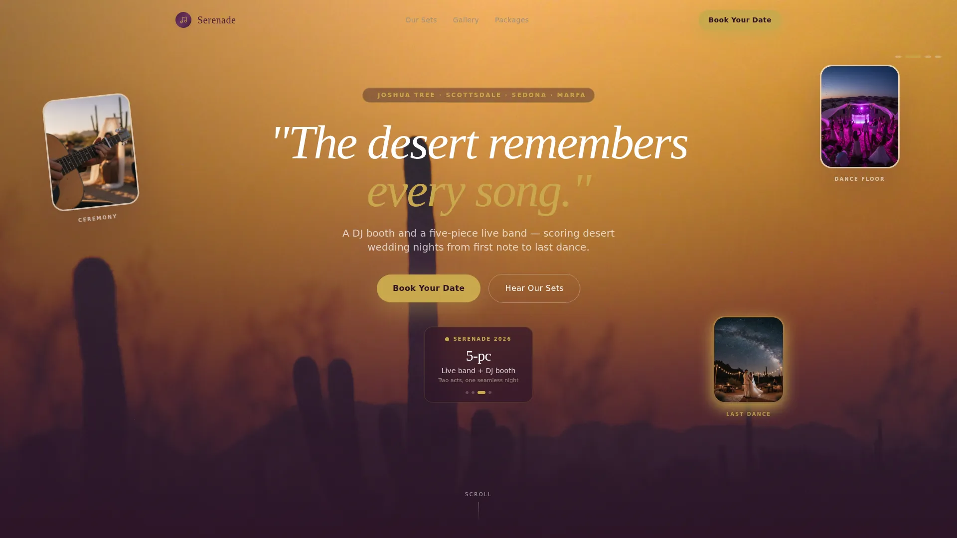 Desert Wedding DJ & Band Landing Page Template