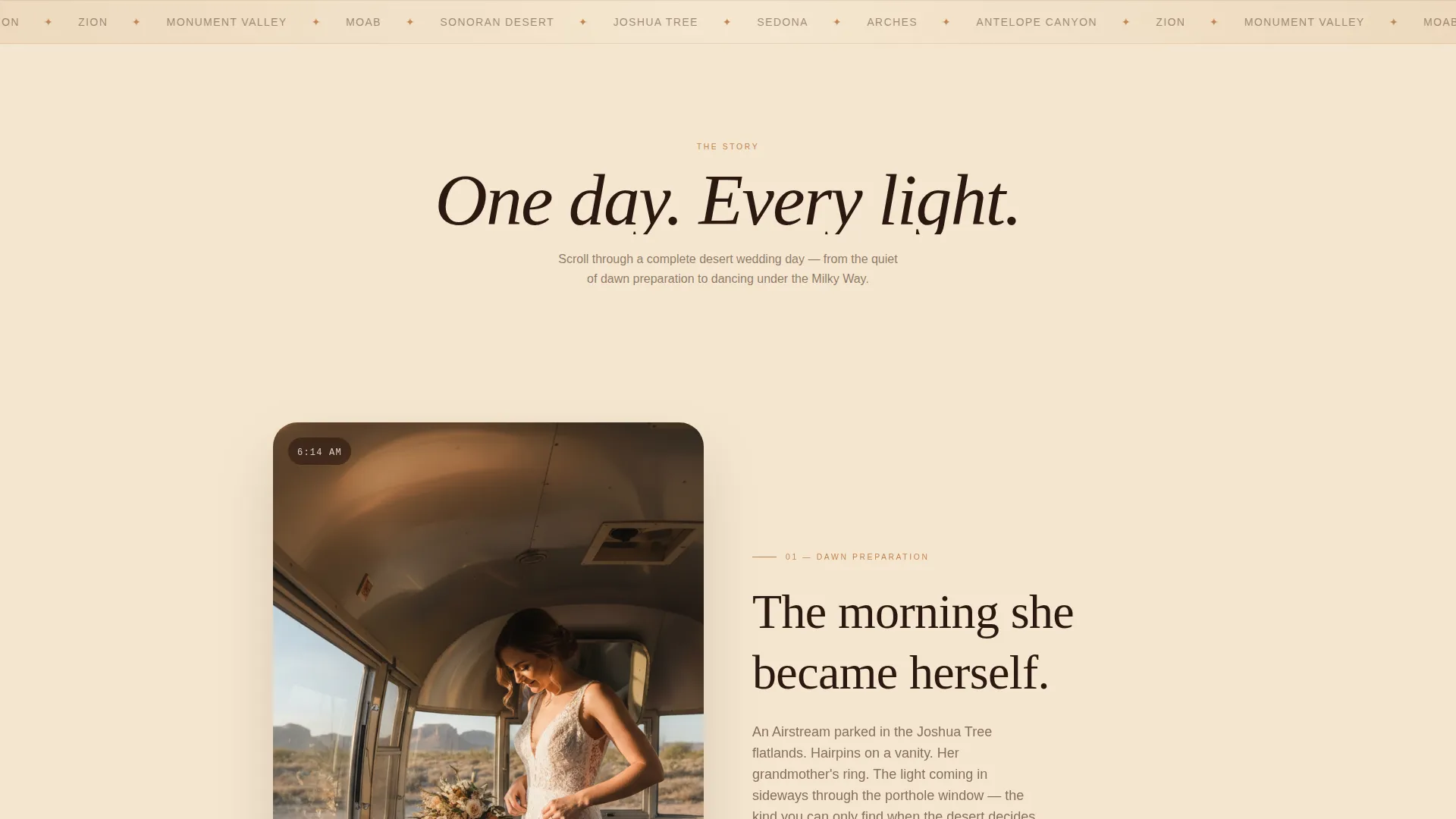 Desert Wedding Photographer Landing Page Template