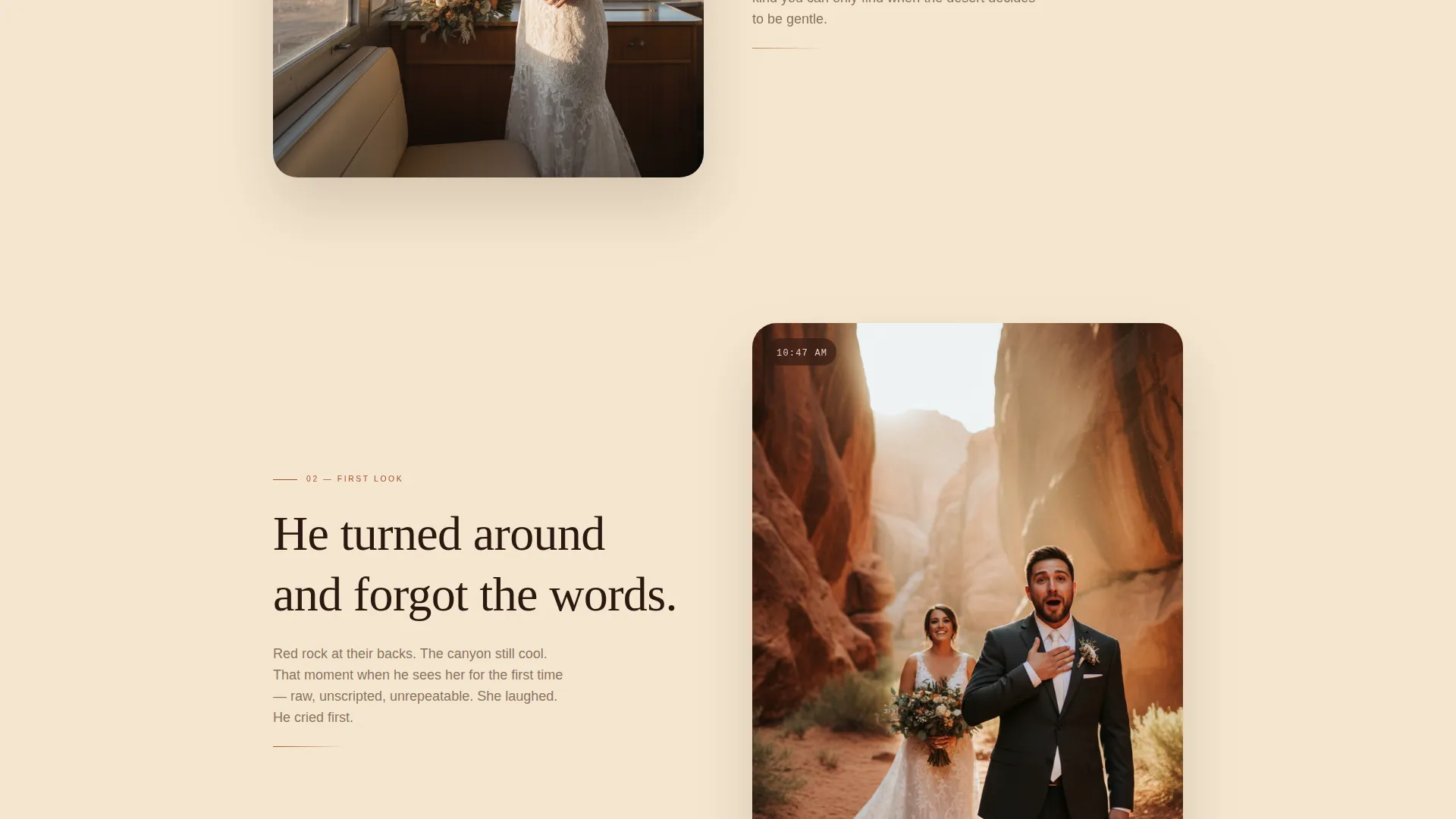 Desert Wedding Photographer Landing Page Template
