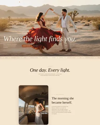 Desert Wedding Photographer Landing Page Template