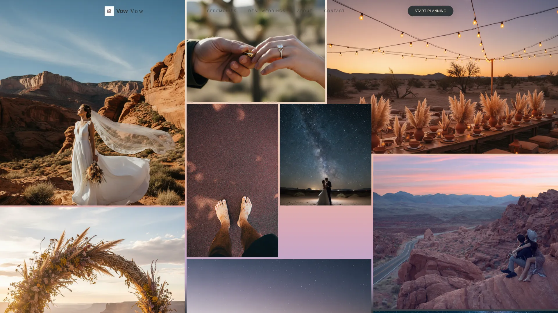 Desert Wedding Planner Landing Page Template