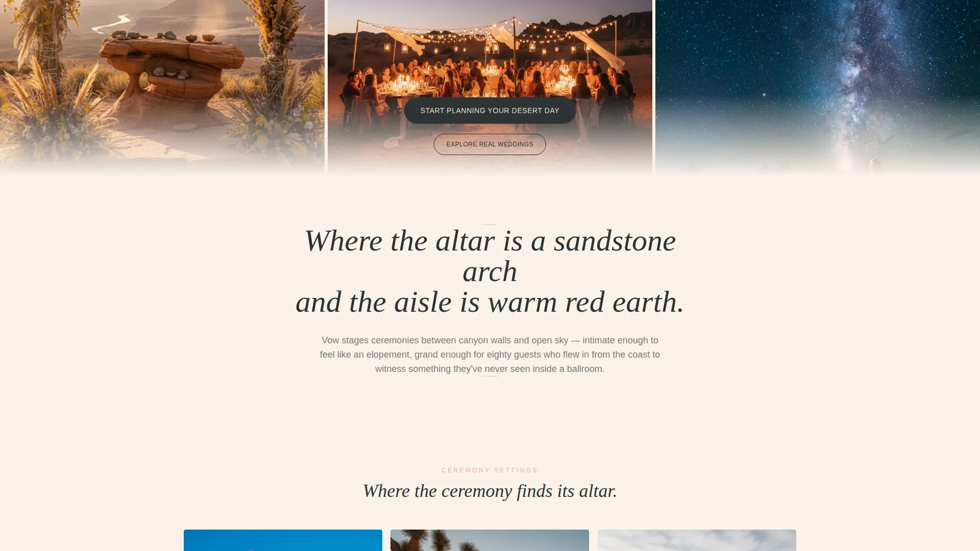 Desert Wedding Planner Landing Page Template