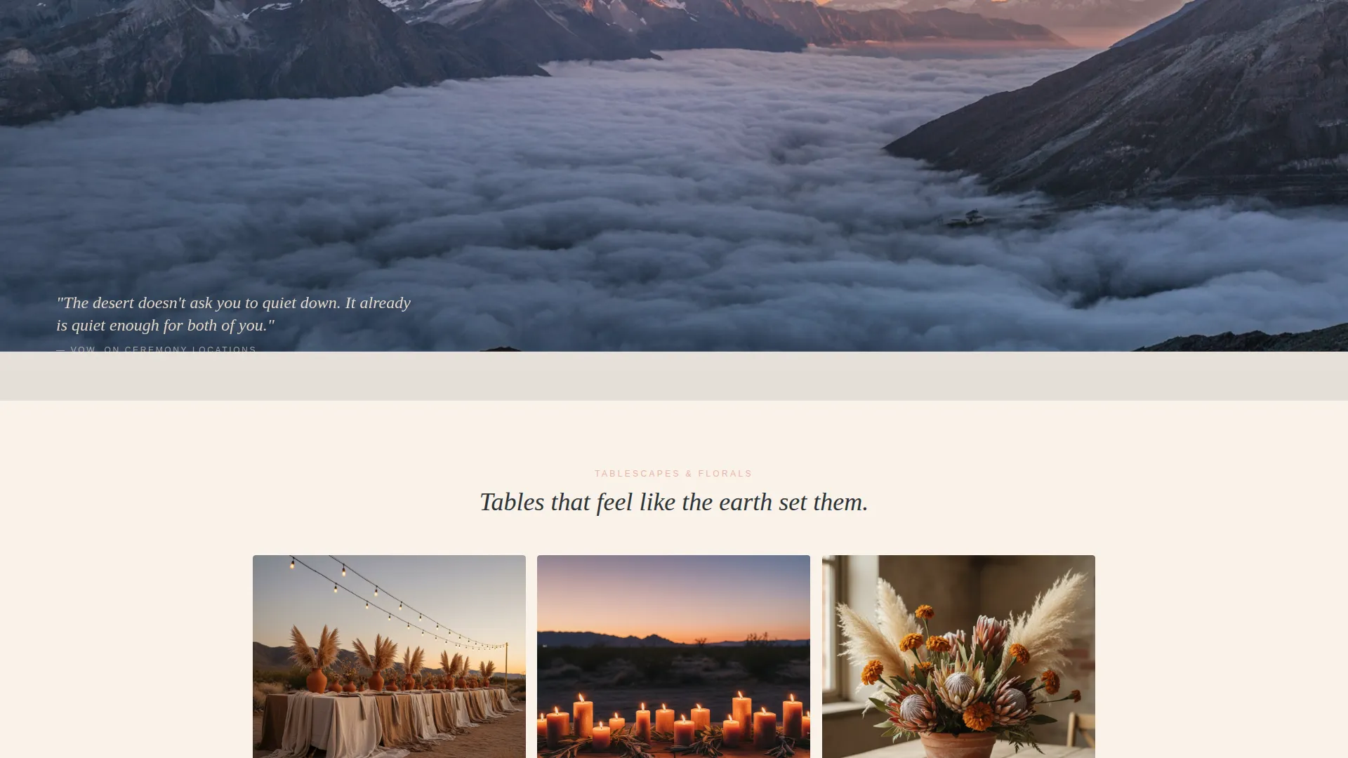 Desert Wedding Planner Landing Page Template