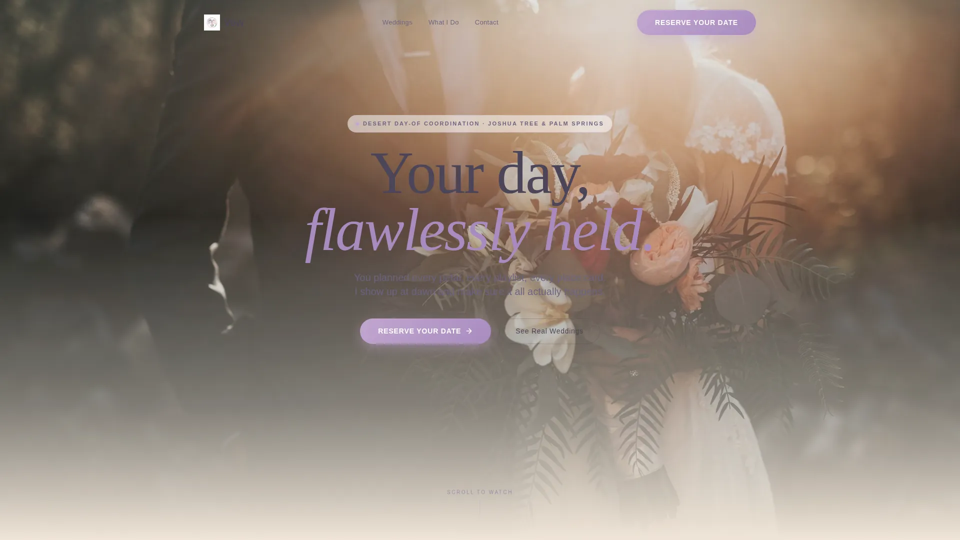 Desert Wedding Day-Of Coordinator Landing Page