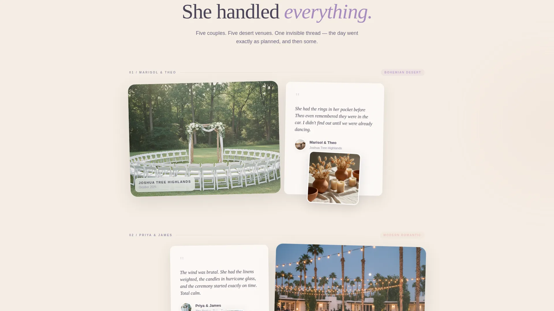 Desert Wedding Day-Of Coordinator Landing Page