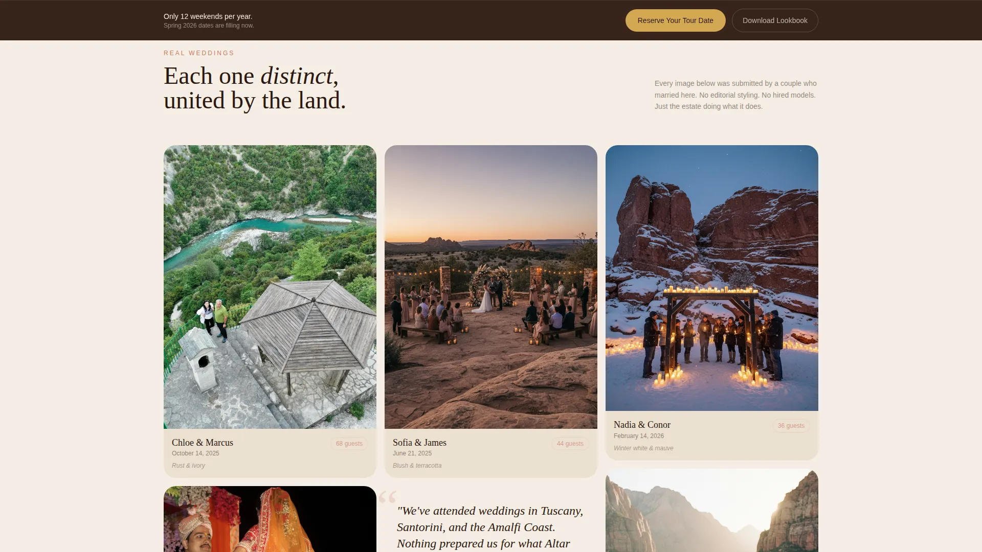 Desert Wedding Venue Landing Page Template