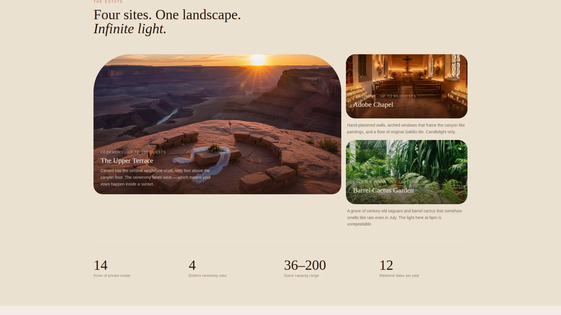 Desert Wedding Venue Landing Page Template