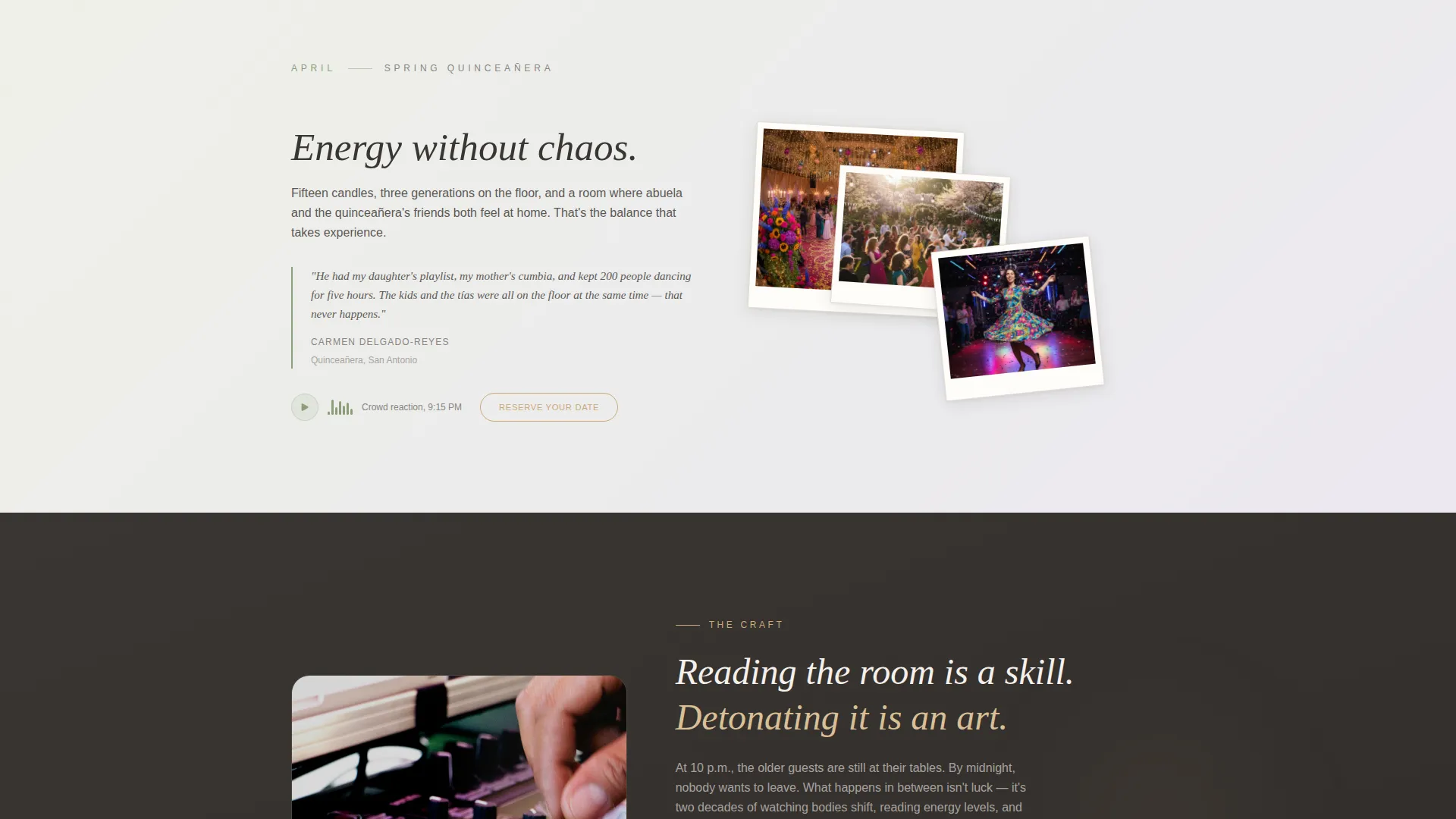 Event DJ & MC Website Template with Booking Form