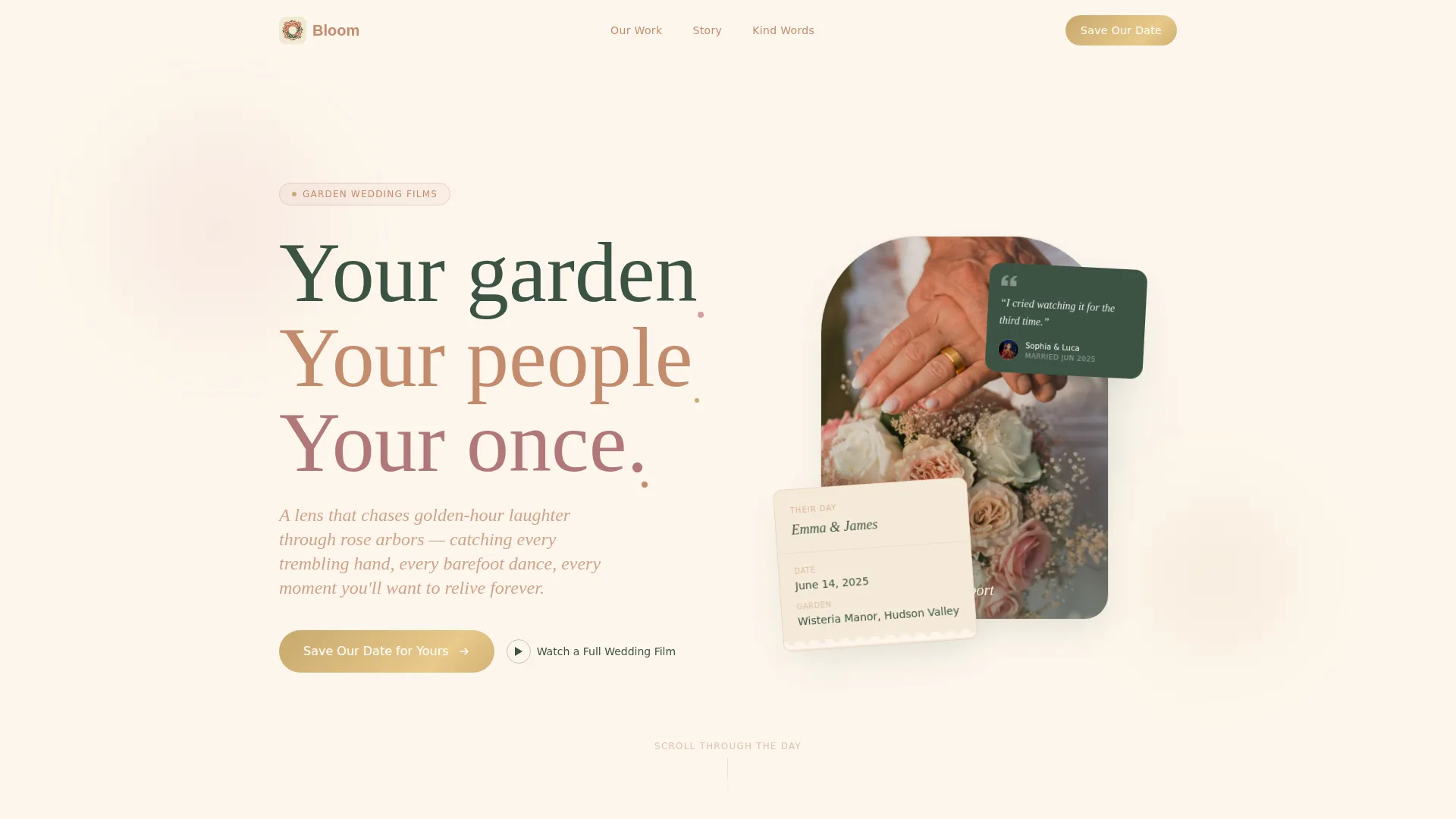 Garden Wedding Complete Booking Website Template