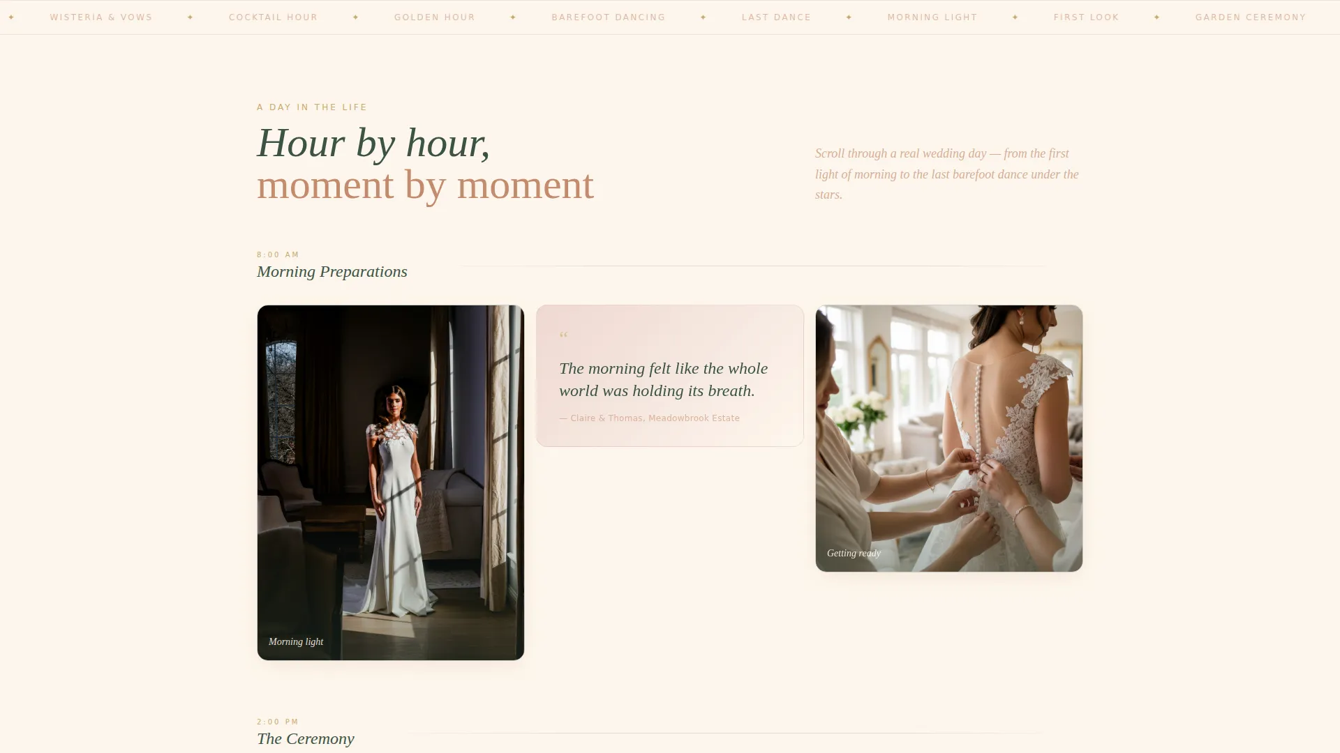 Garden Wedding Complete Booking Website Template
