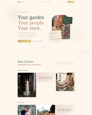 Garden Wedding Complete Booking Website Template