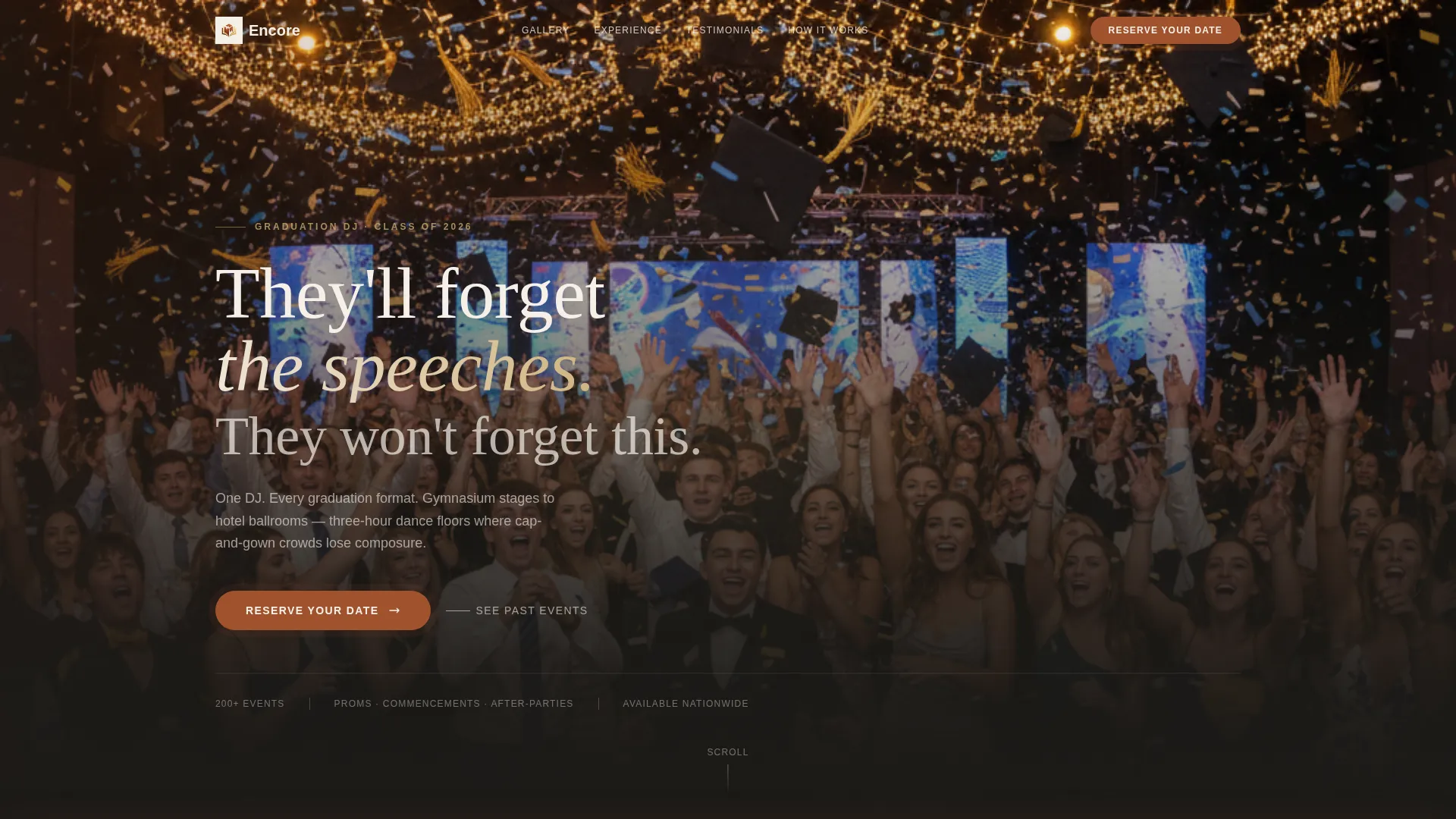 Graduation Event Complete Booking Website Template