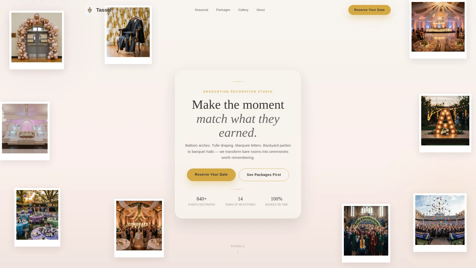 Graduation Event Advanced Booking Website Template