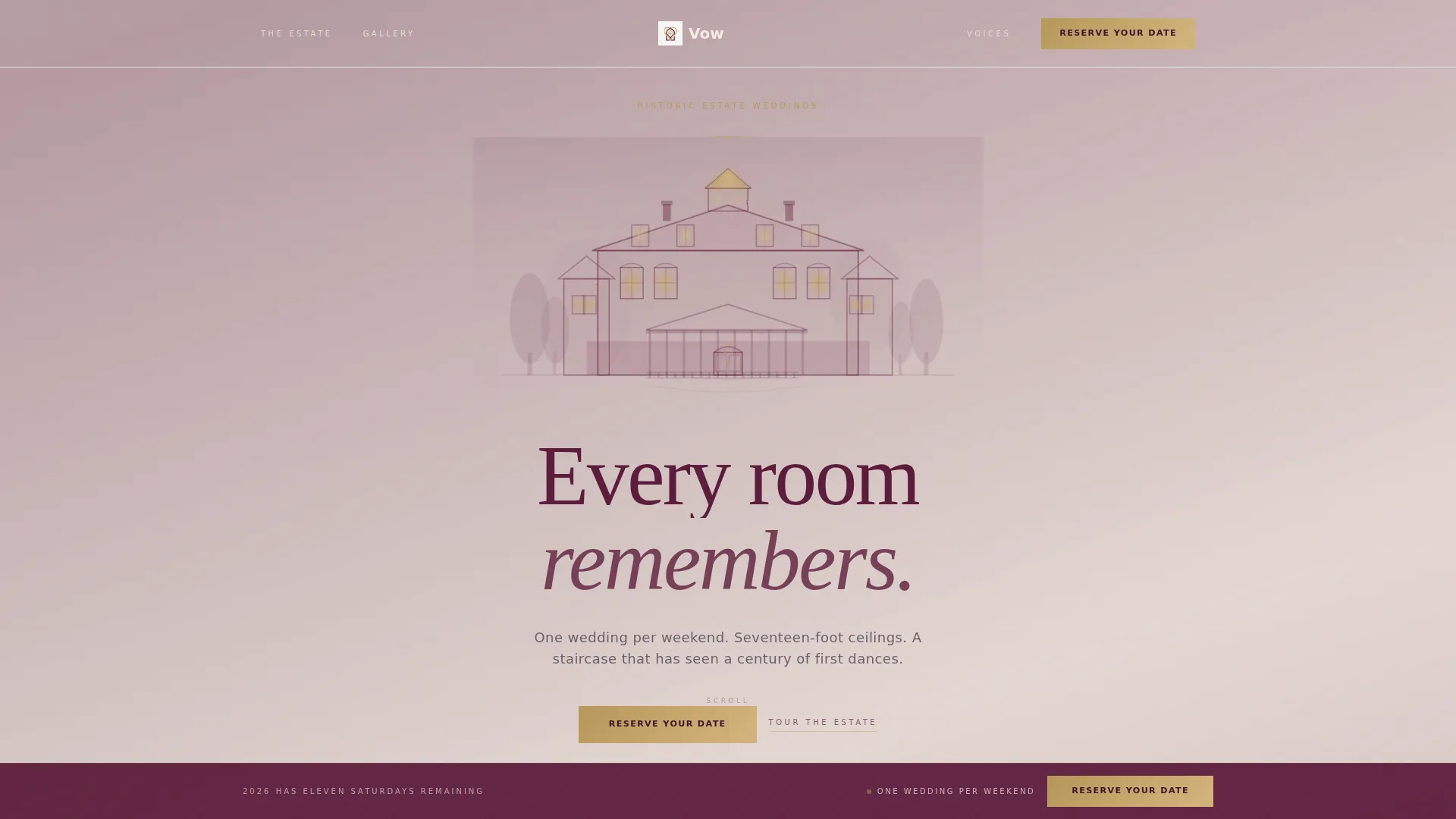 Wedding Venue Certified Booking Website Template