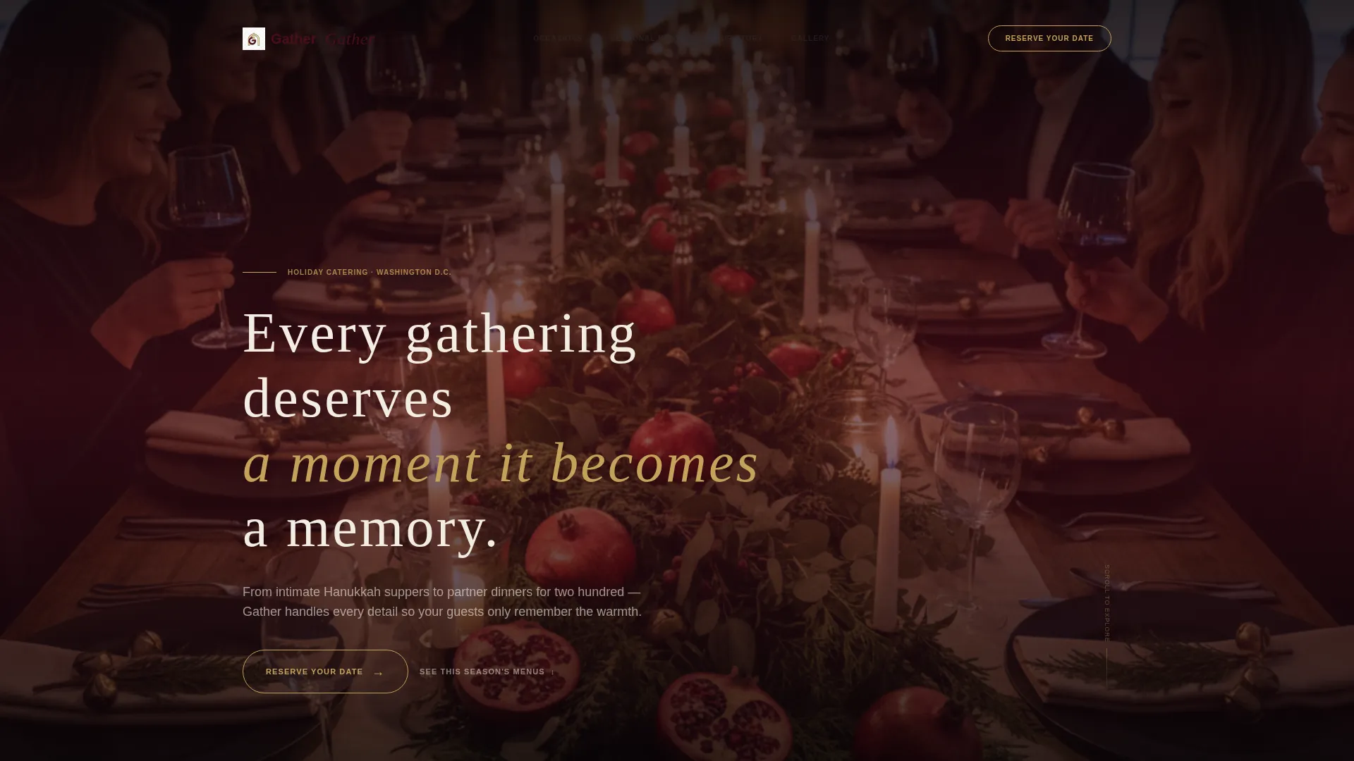 Holiday Event Specialist Booking Website Template