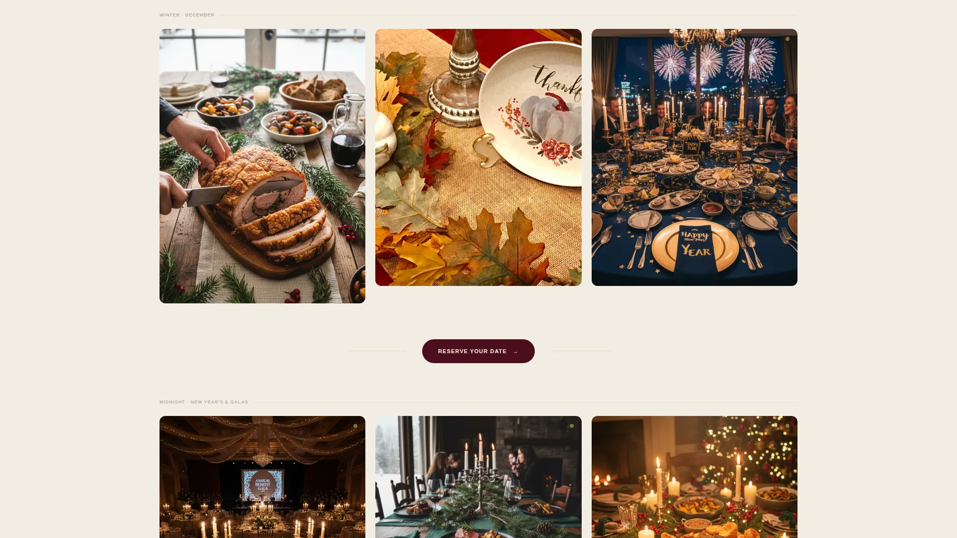 Holiday Event Specialist Booking Website Template