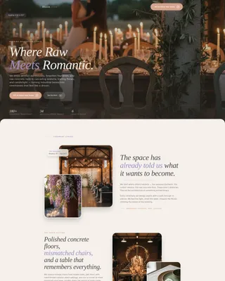Industrial Chic Wedding Specialist Professional Website Template