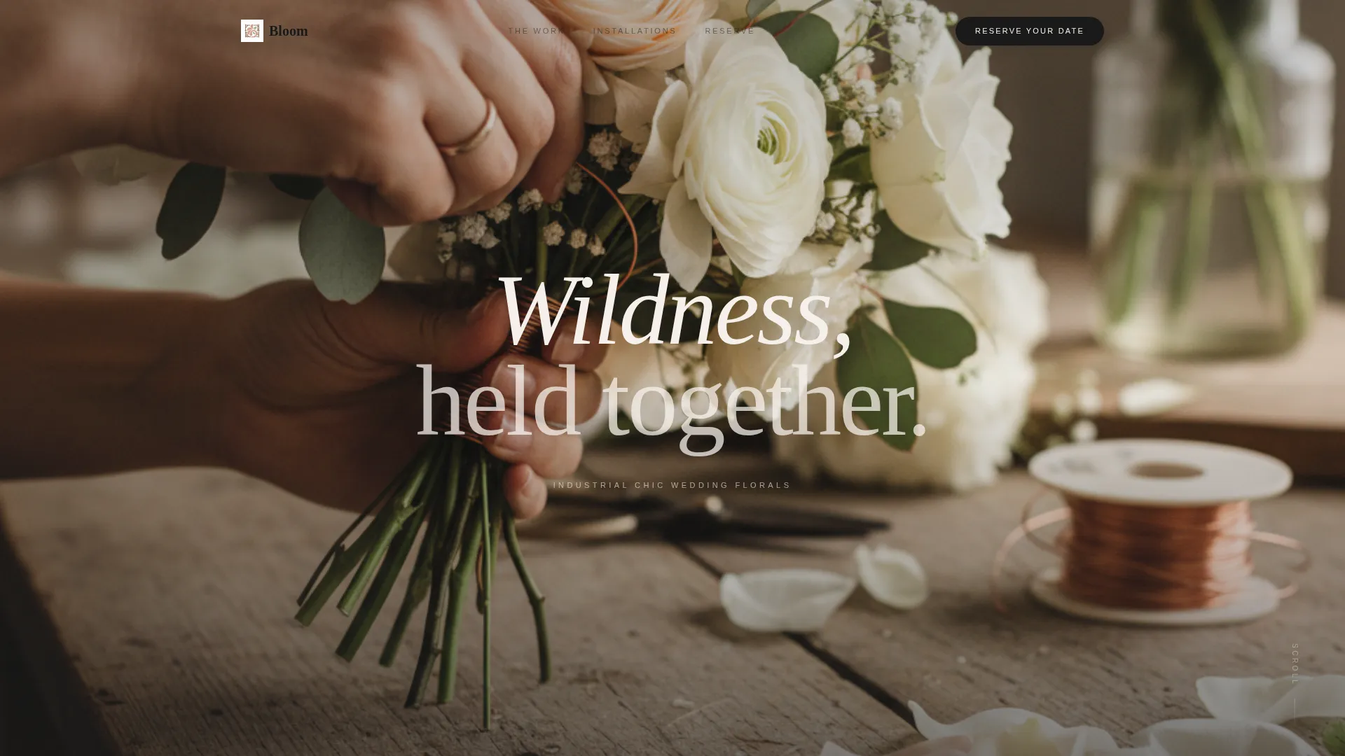 Industrial Chic Wedding Advanced Professional Website Template