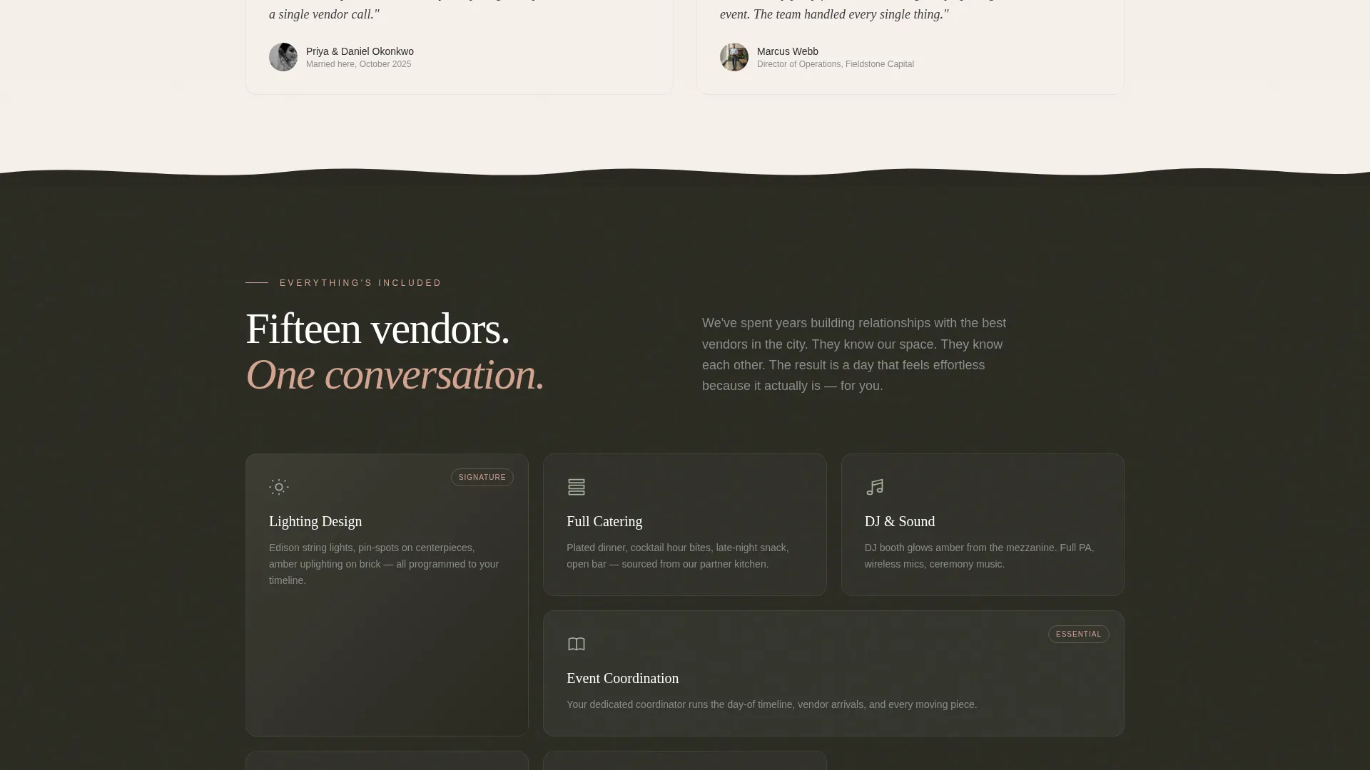 Wedding Venue Residential Booking Website Template