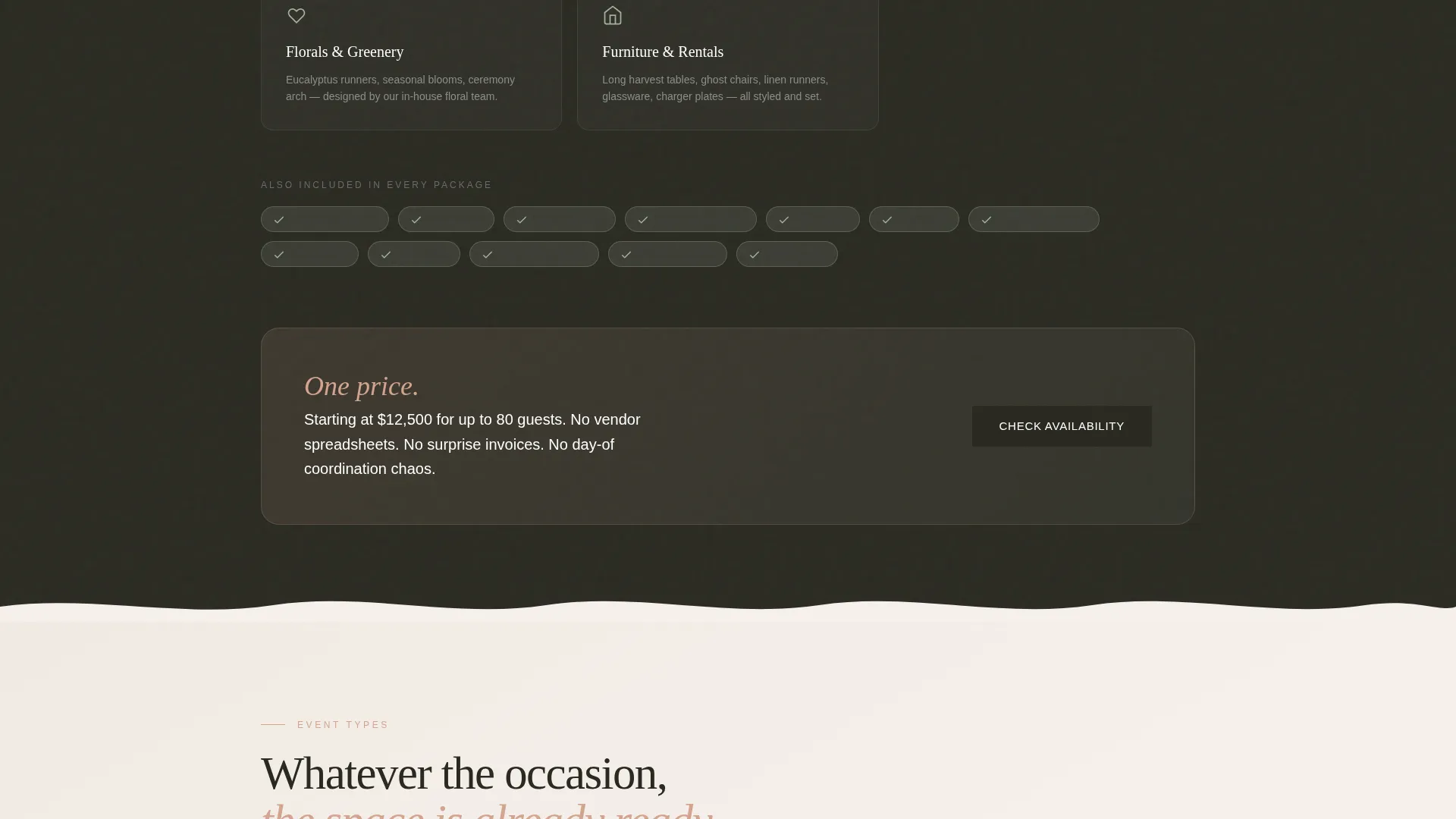 Wedding Venue Residential Booking Website Template