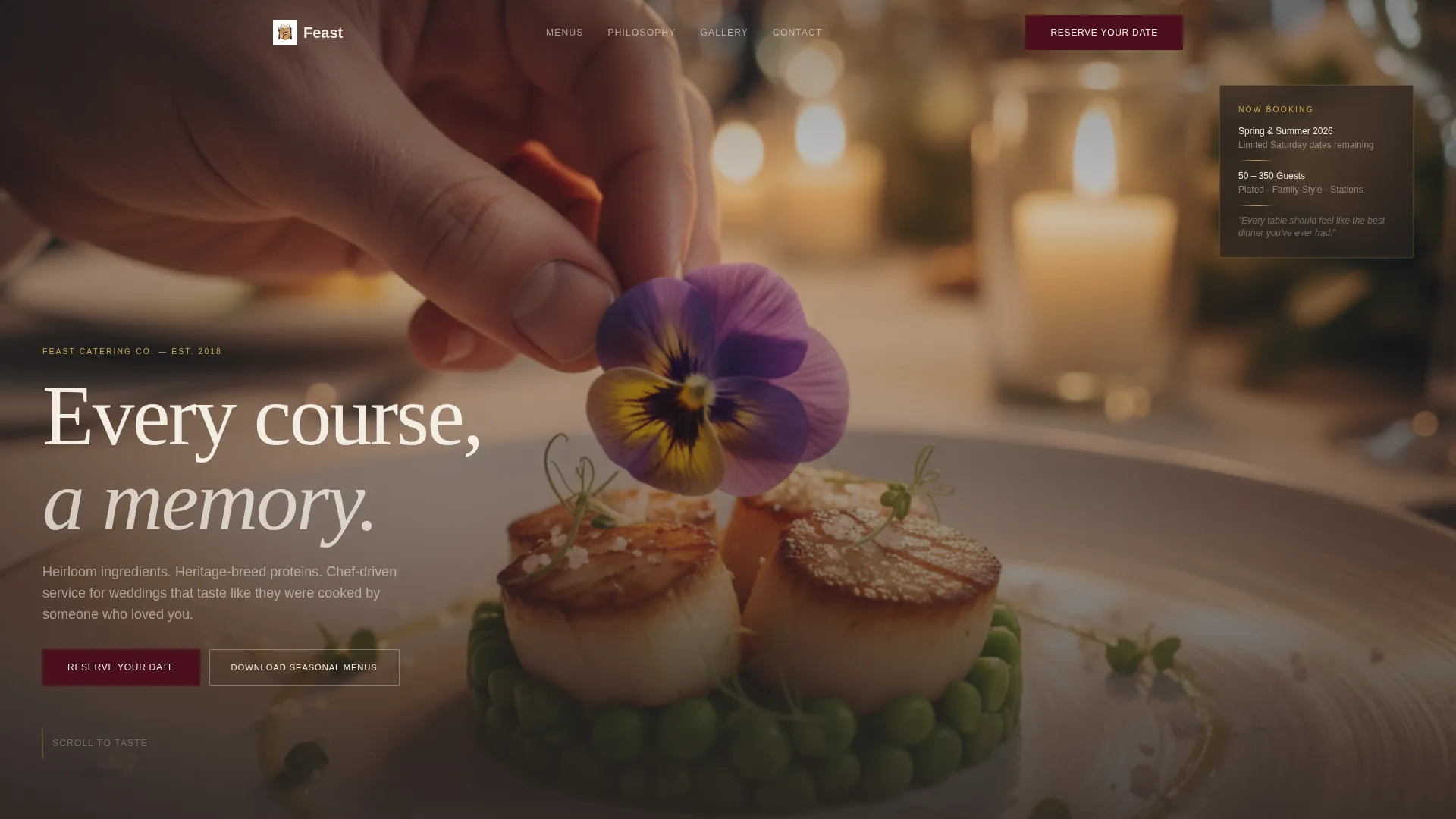 Luxury Wedding Specialist Booking Website Template
