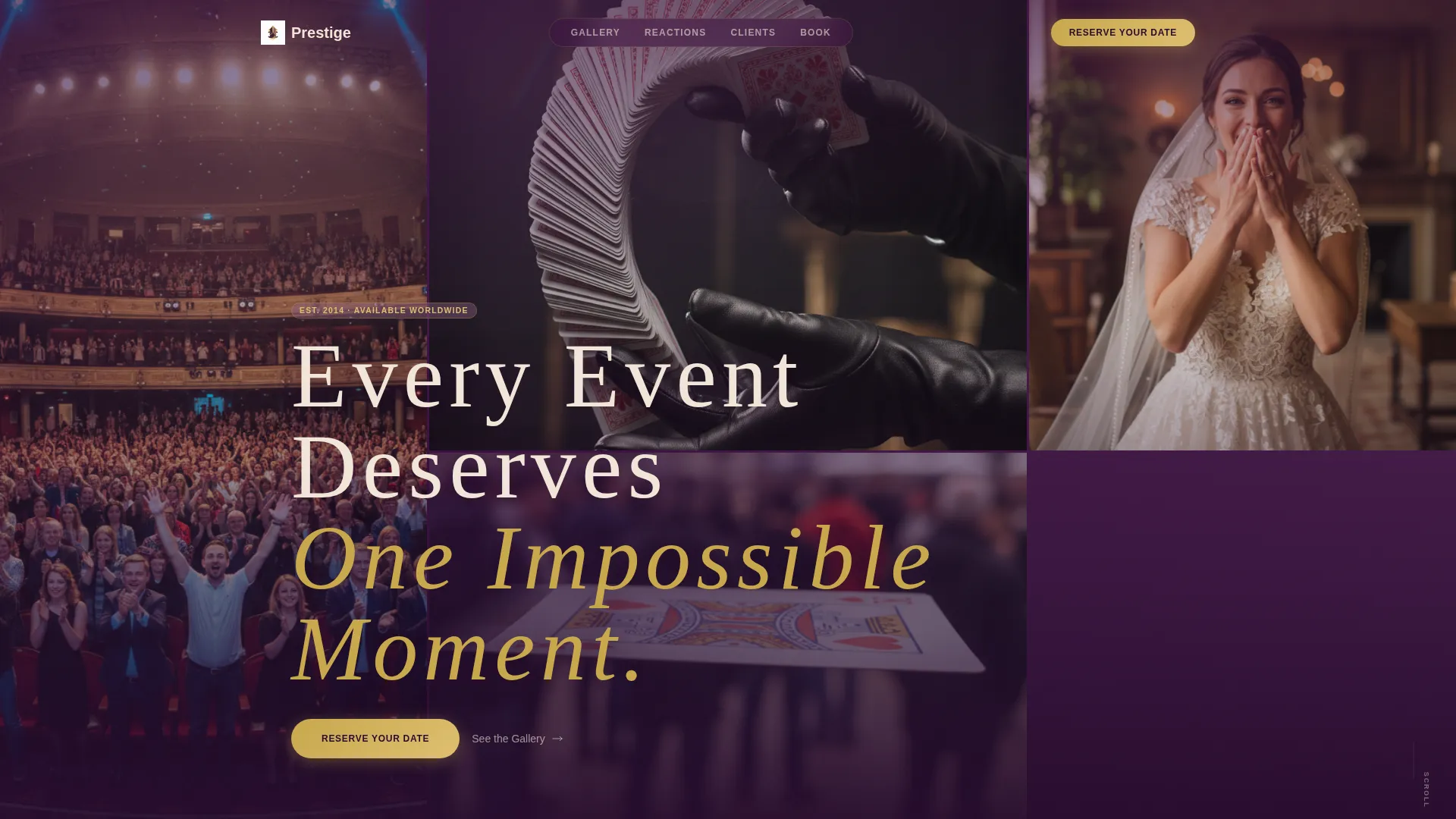 Magician & Entertainer Booking Website Template