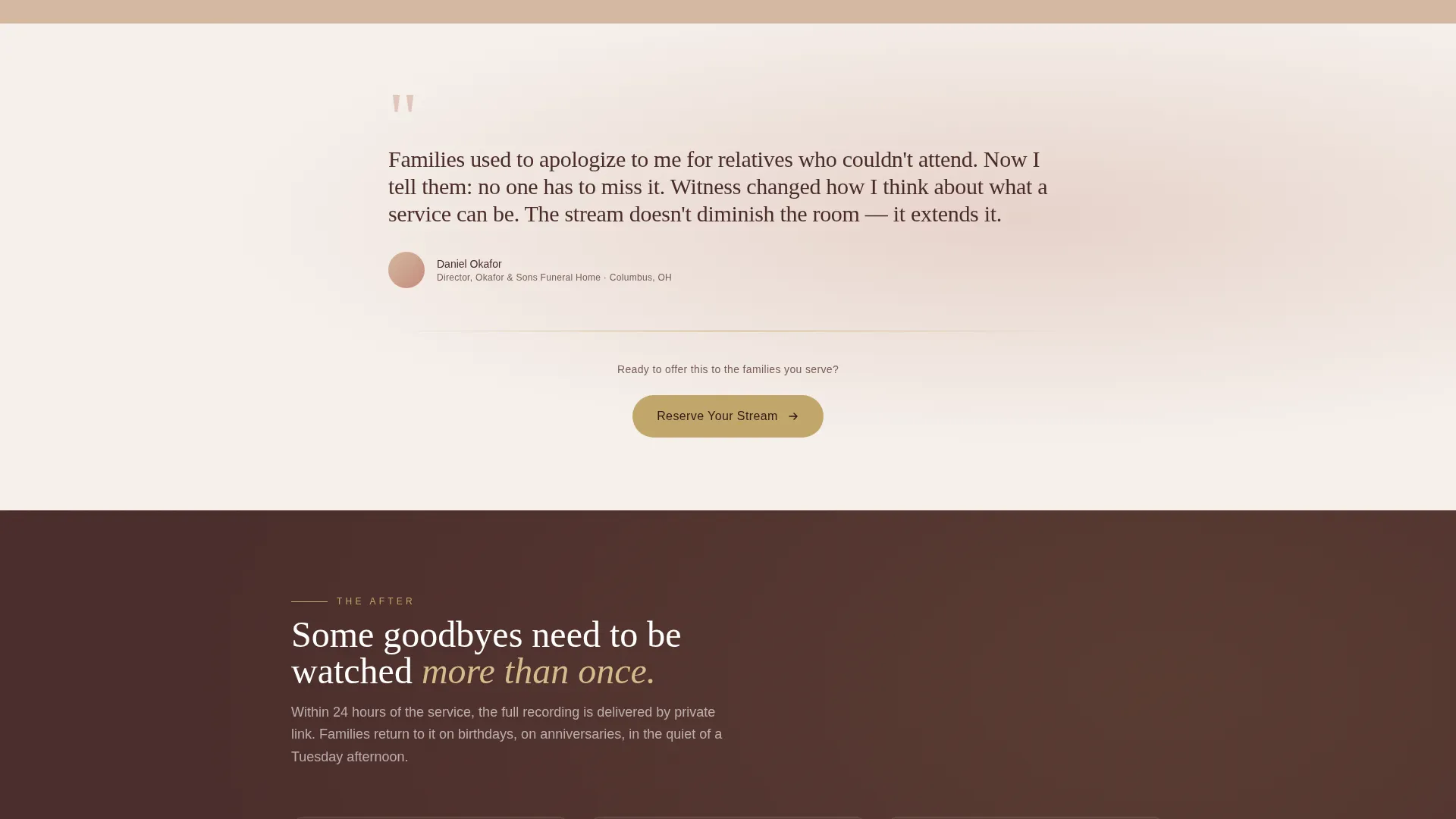 Memorial Event Advanced Booking Website Template