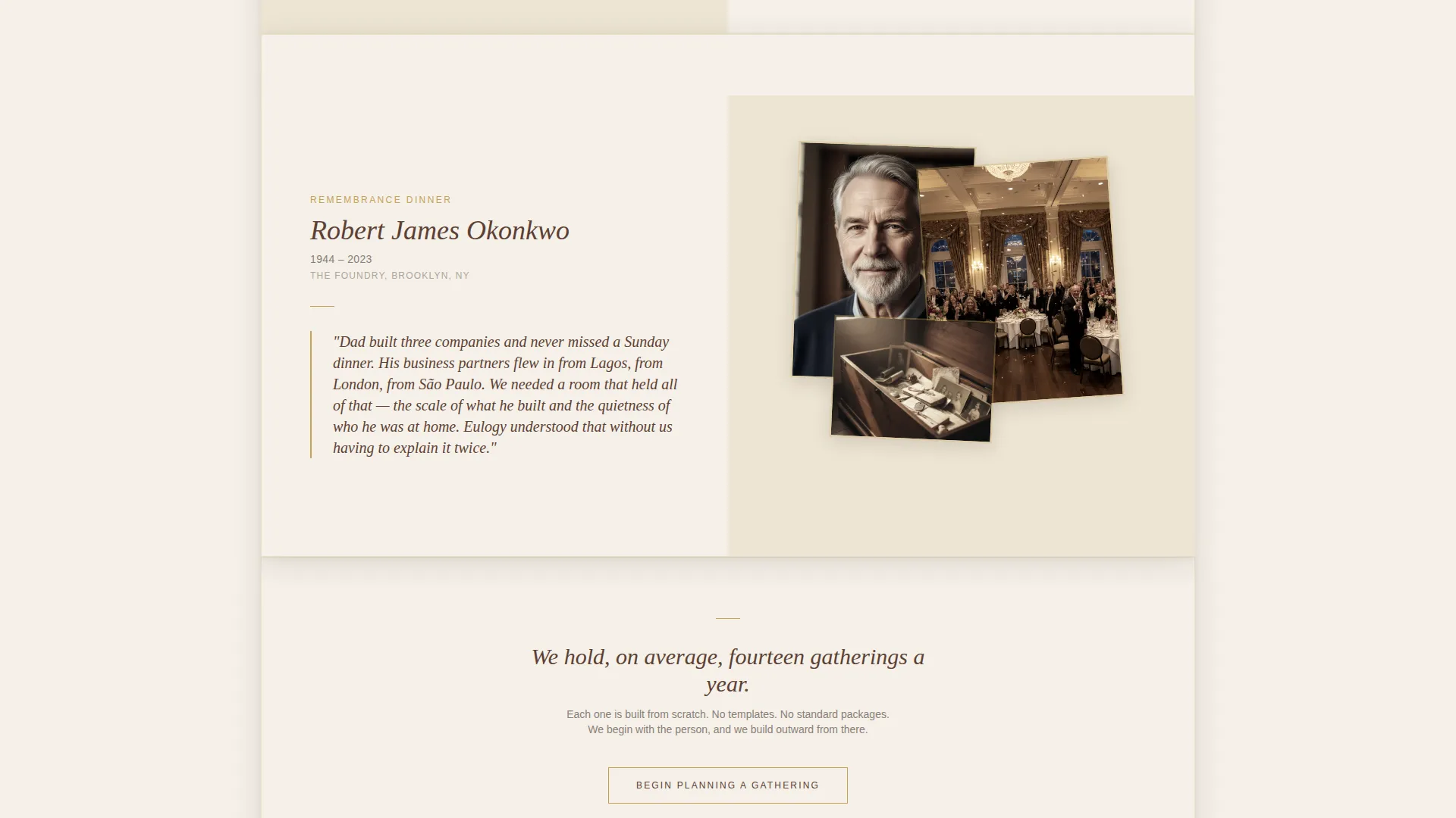 Memorial Event Professional Website Template