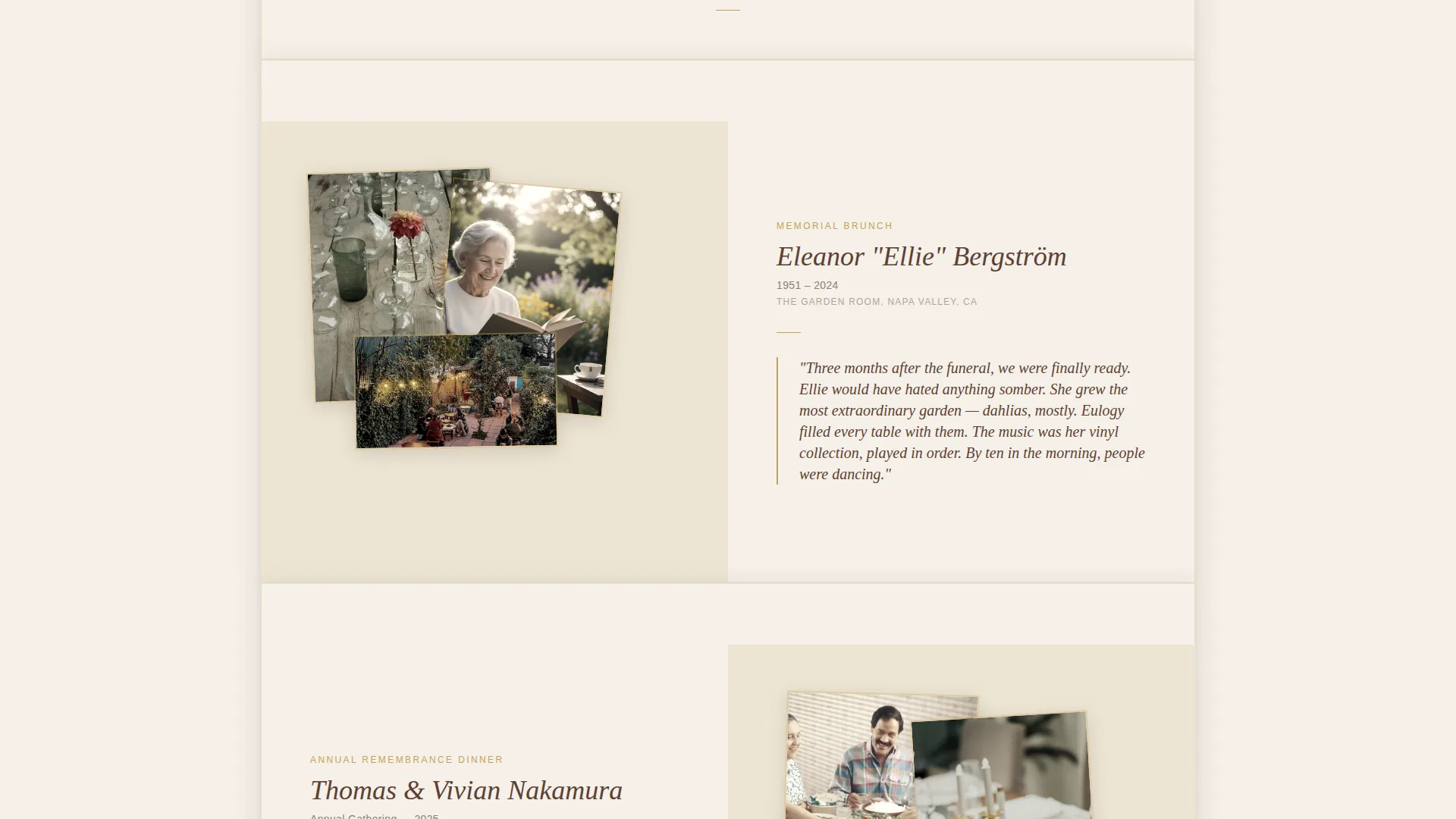 Memorial Event Professional Website Template