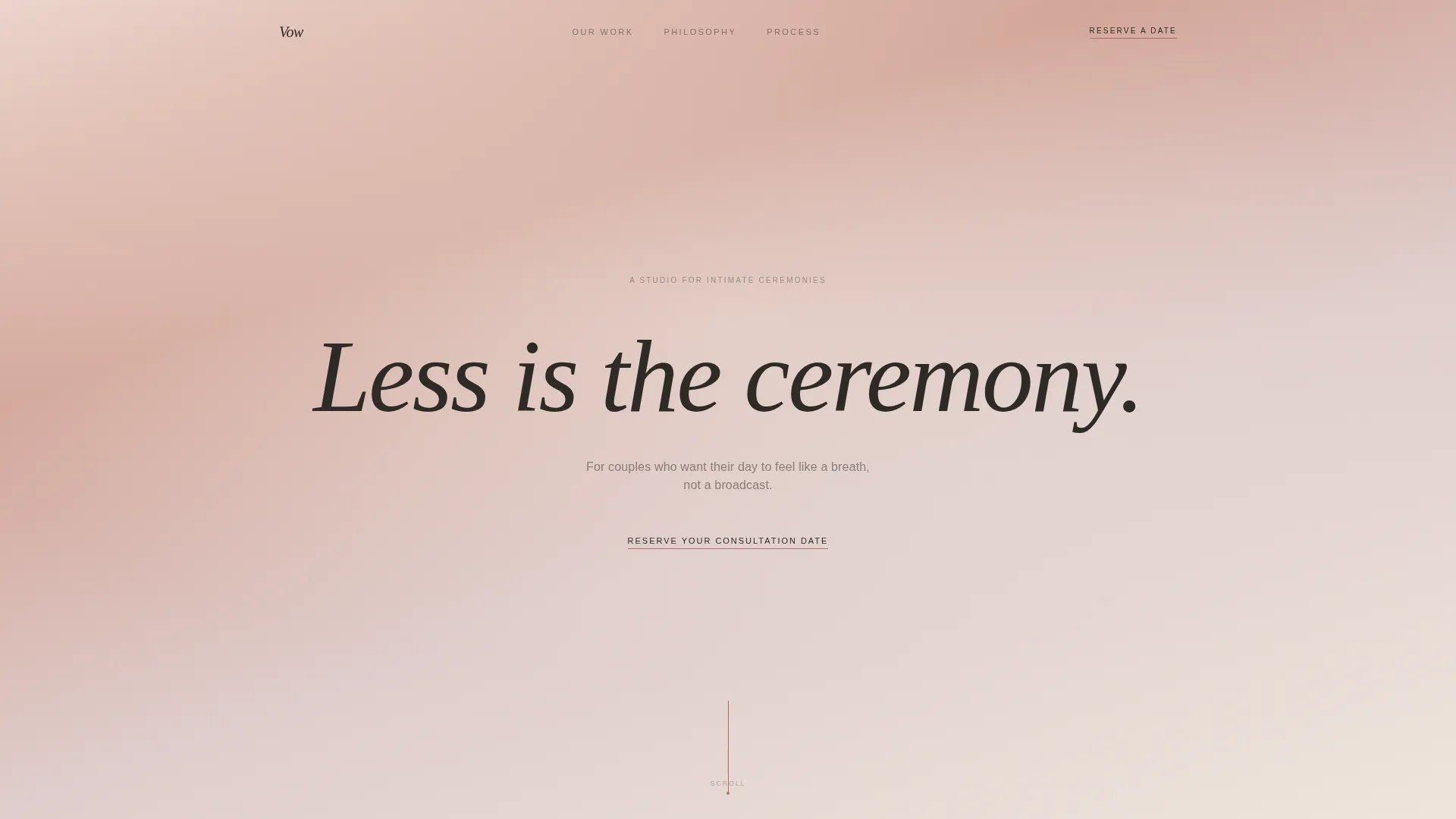 Minimalist Wedding Booking Website Template