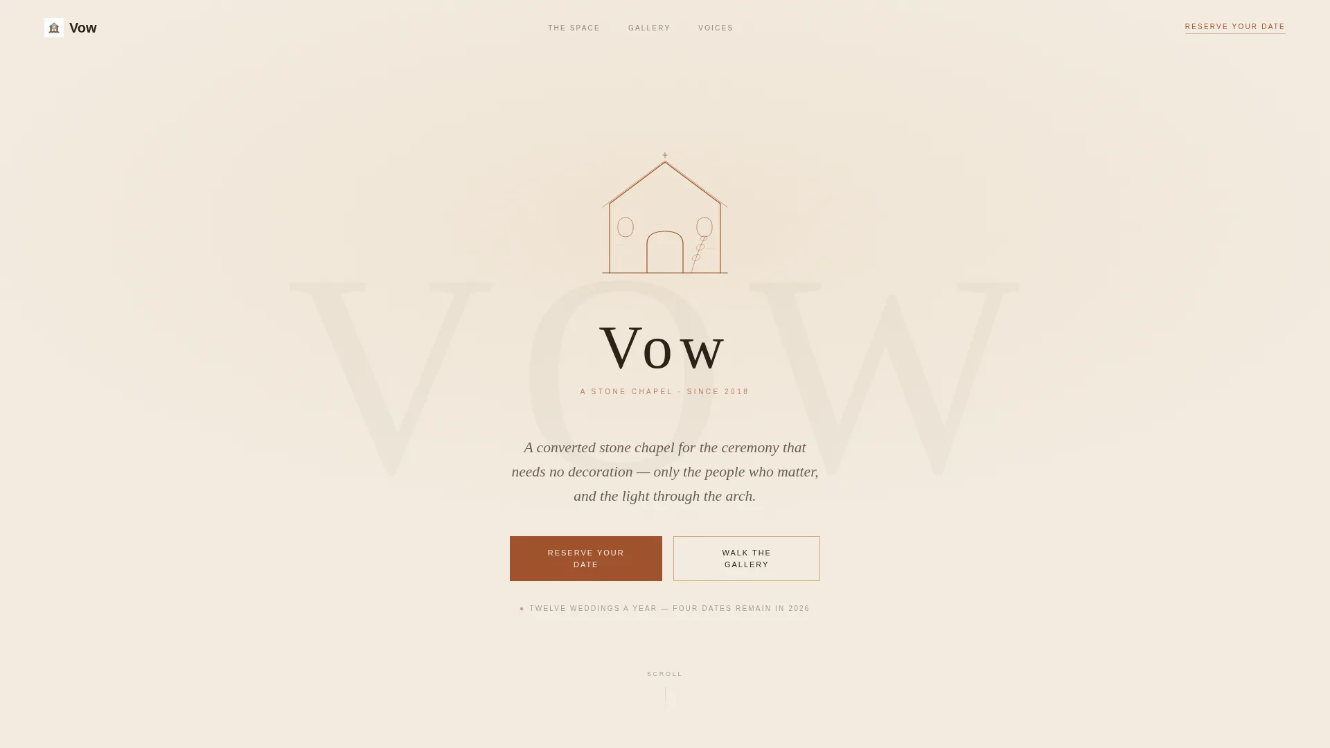 Minimalist Wedding Specialist Booking Website Template