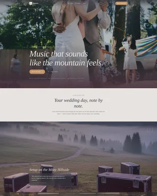 Mountain Wedding Booking Website Template
