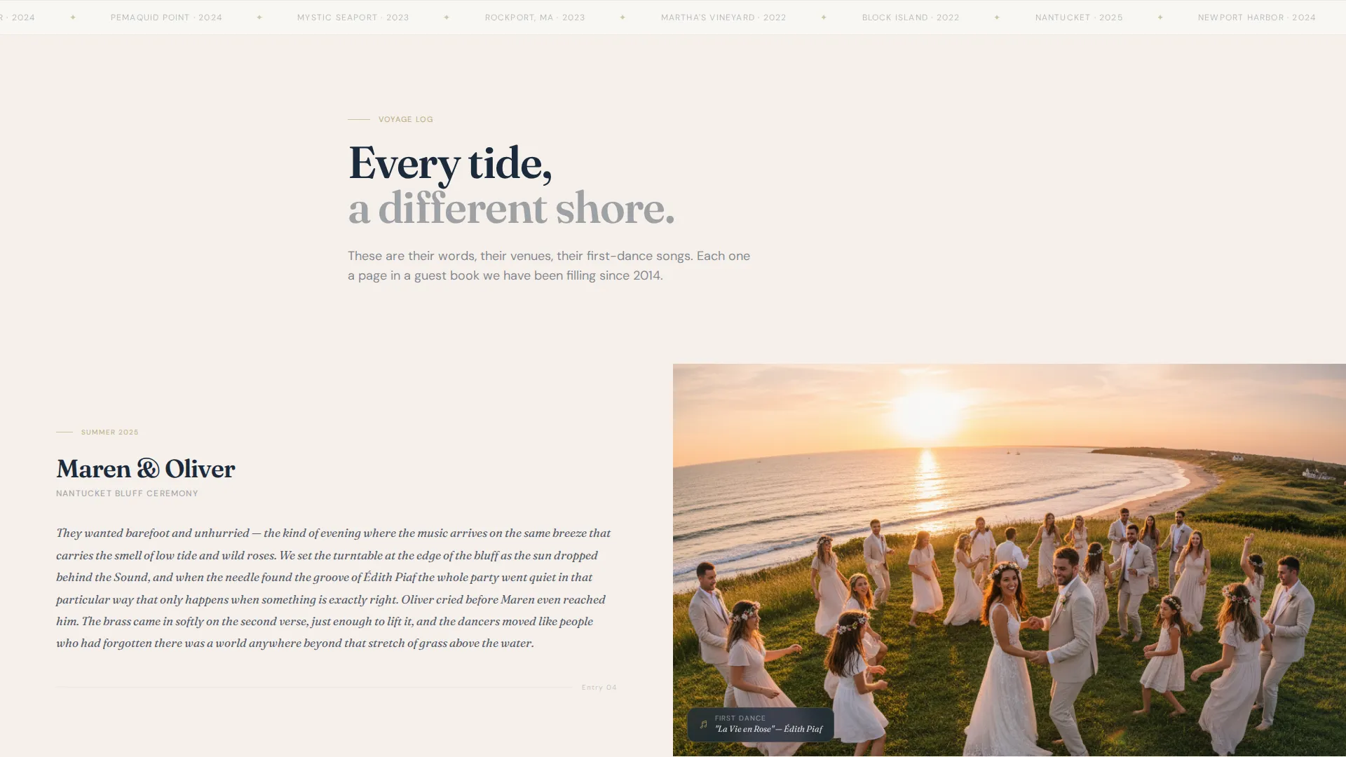Nautical Wedding Pricing Website Template