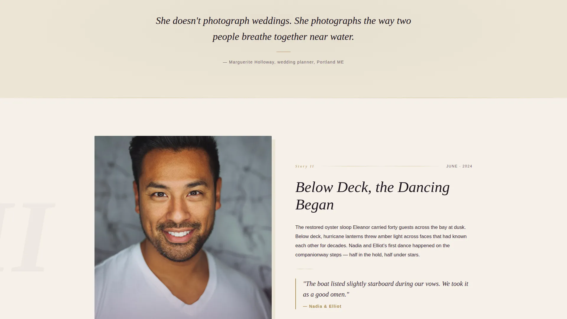 Nautical Wedding Reviews Website Template