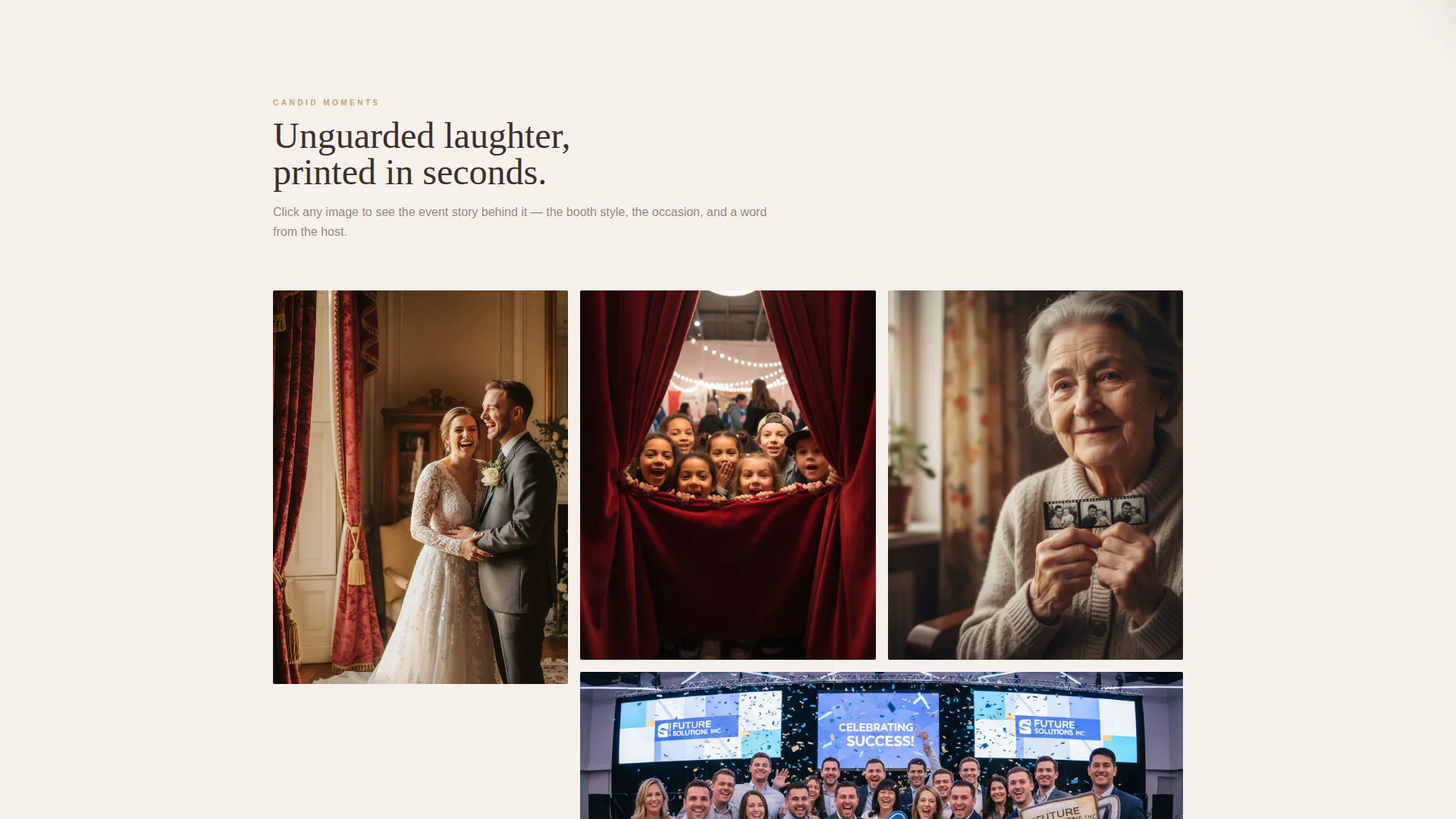Photo Booth & Party Rental Specialist Booking Website Template
