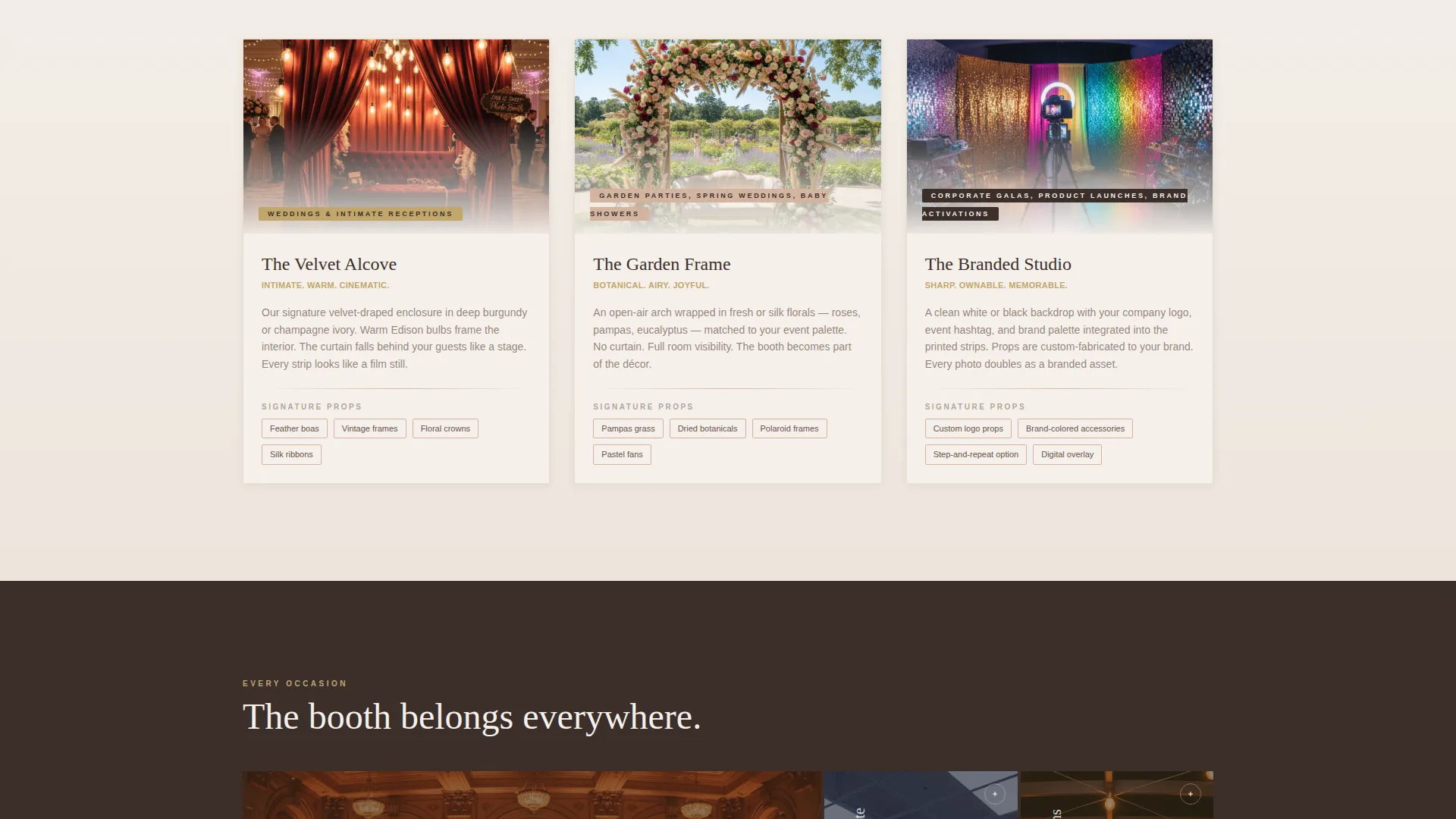 Photo Booth & Party Rental Specialist Booking Website Template