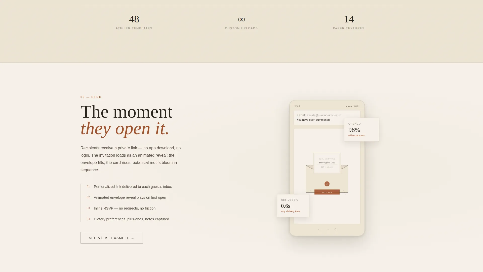 Elegant RSVP & Invitation Landing Page Template