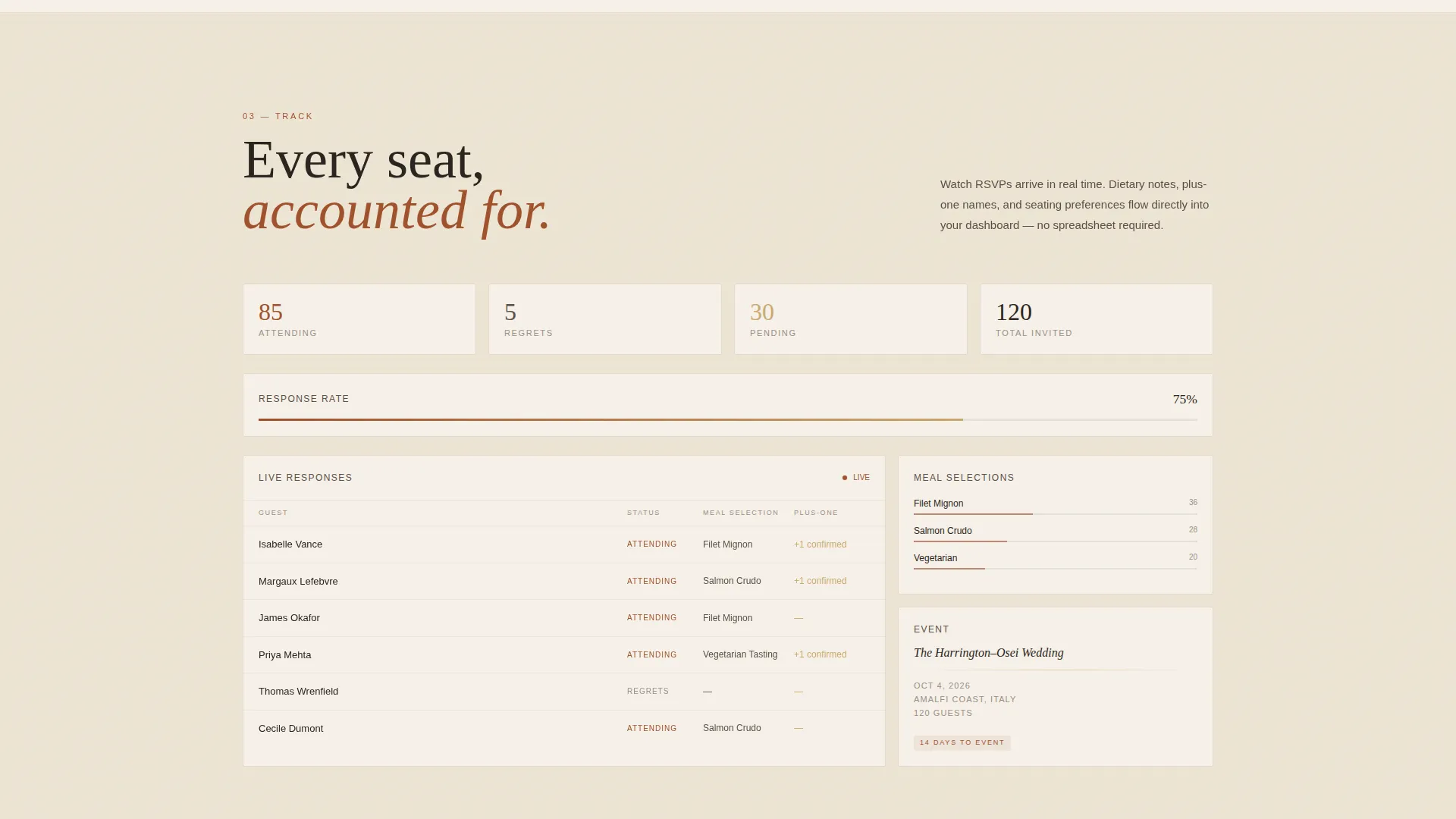 Elegant RSVP & Invitation Landing Page Template