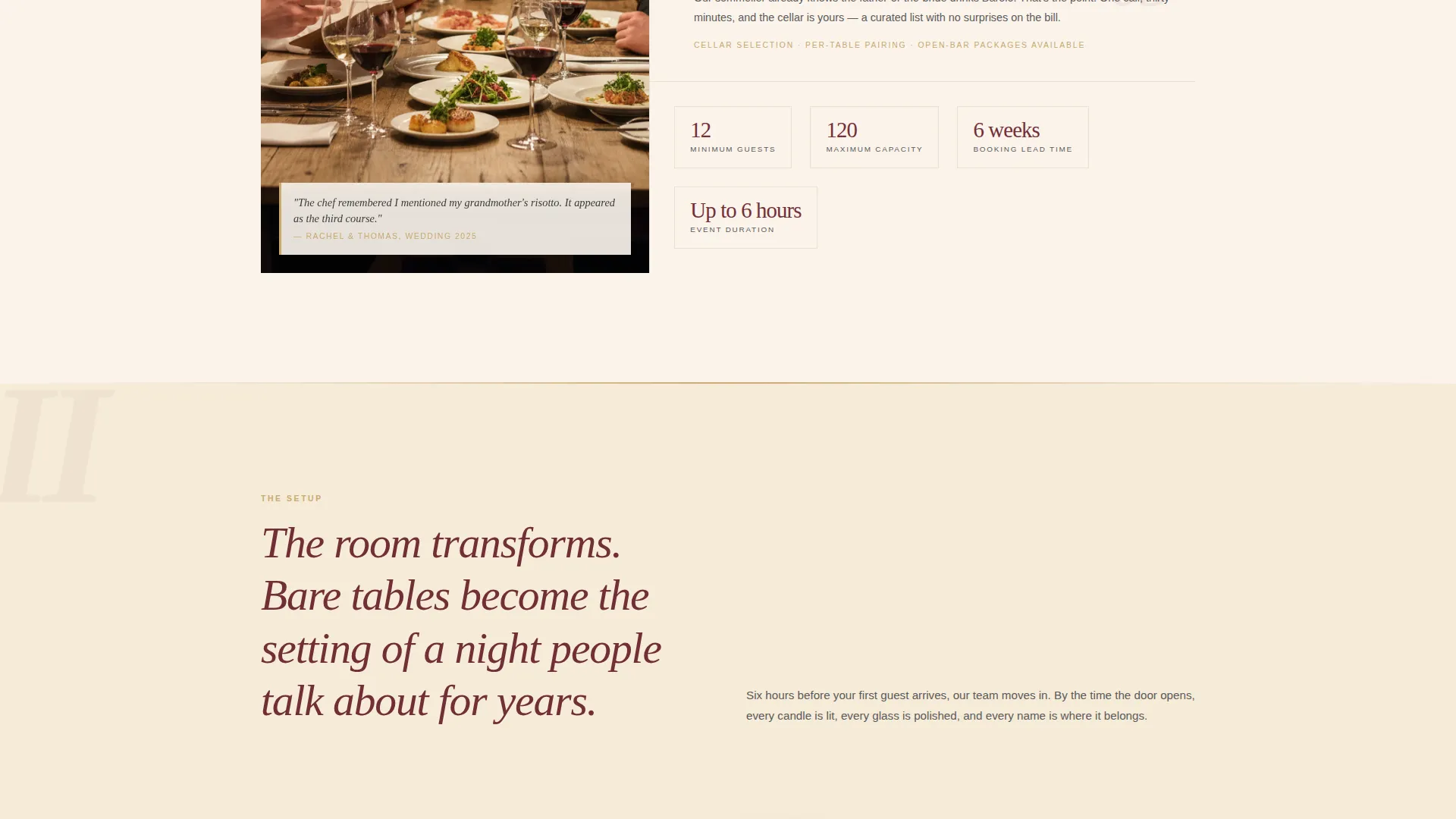 Intimate Wedding Venue Landing Page Template