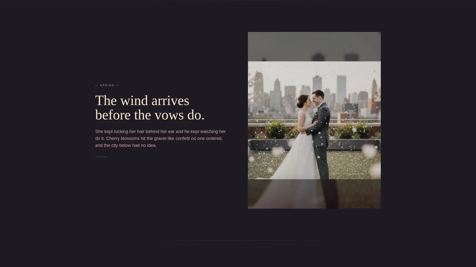 Rooftop Wedding Booking Website Template