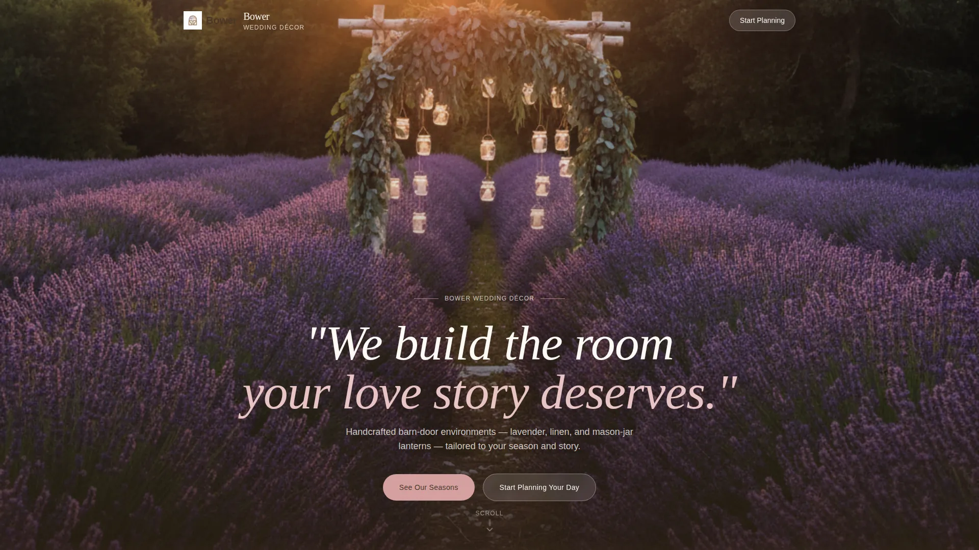 Rustic Wedding Decorator Landing Page Template