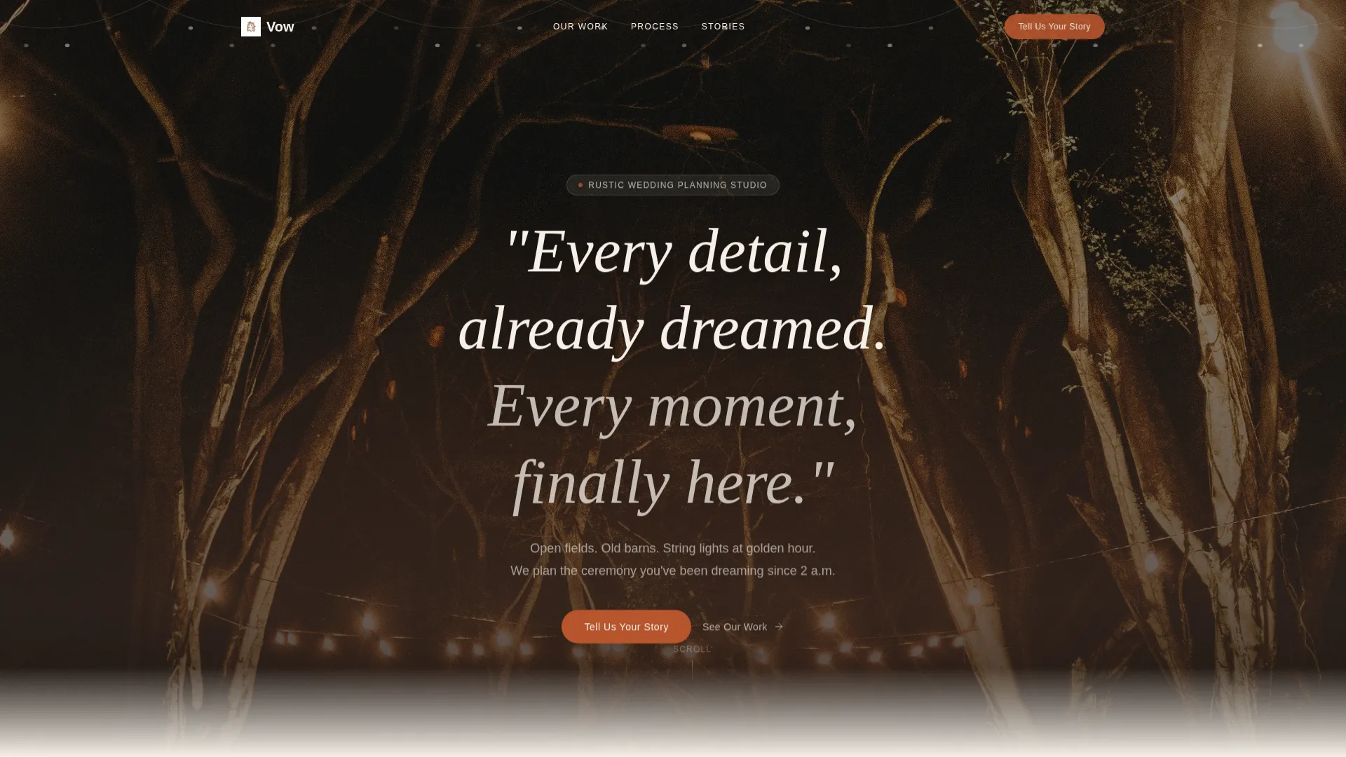 Rustic Wedding Specialist Booking Website Template