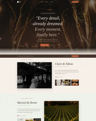 Rustic Wedding Specialist Booking Website Template
