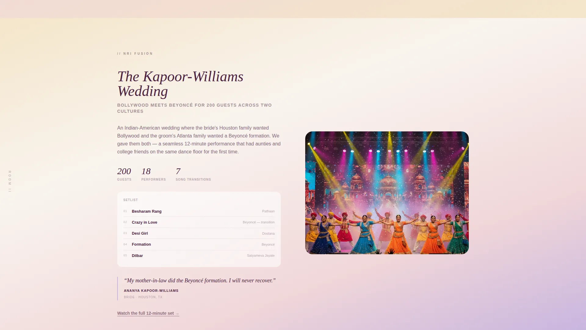 Choreography Landing Page Template for Wedding Studios