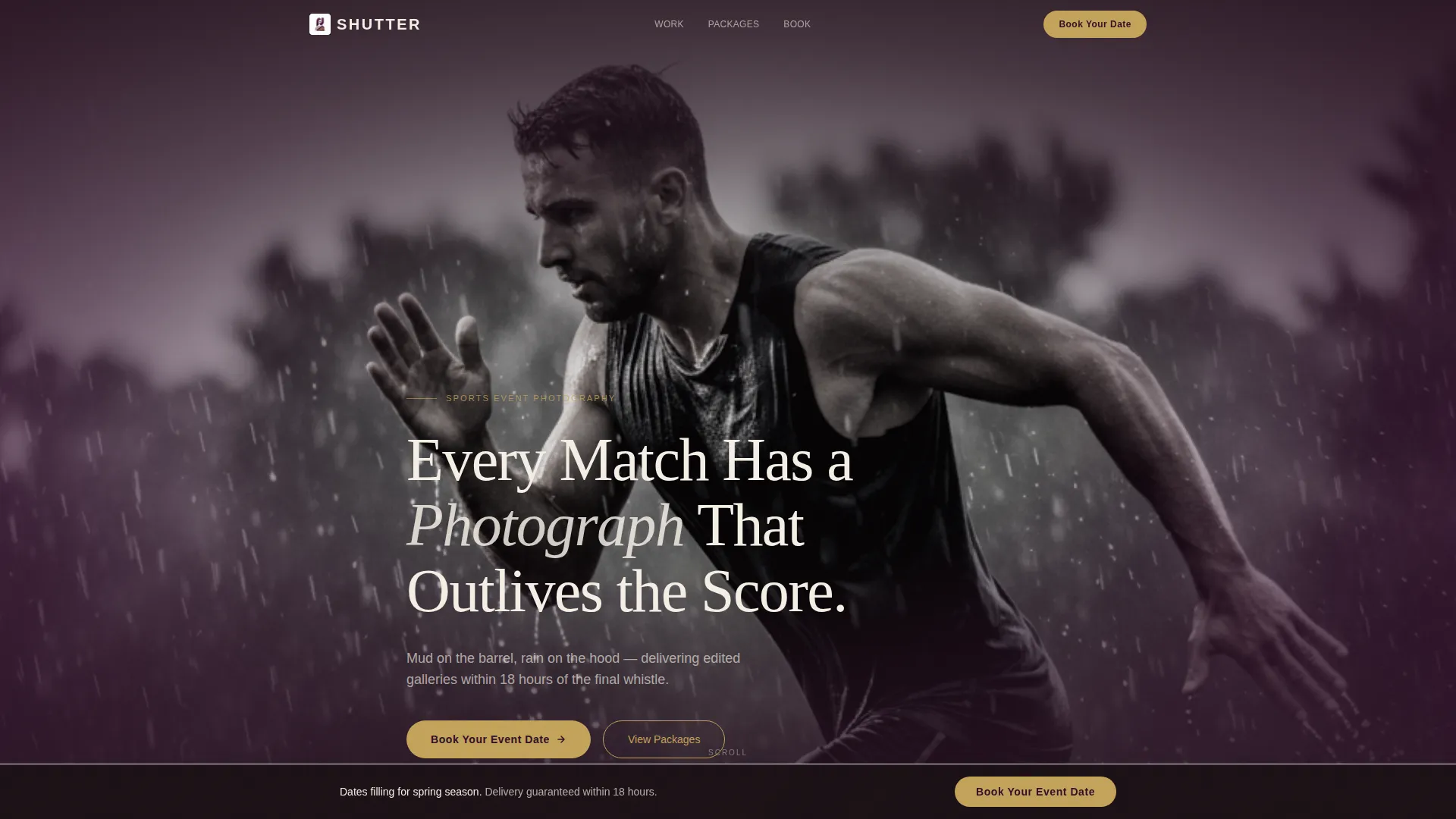 Sports Event Photography Landing Page Template