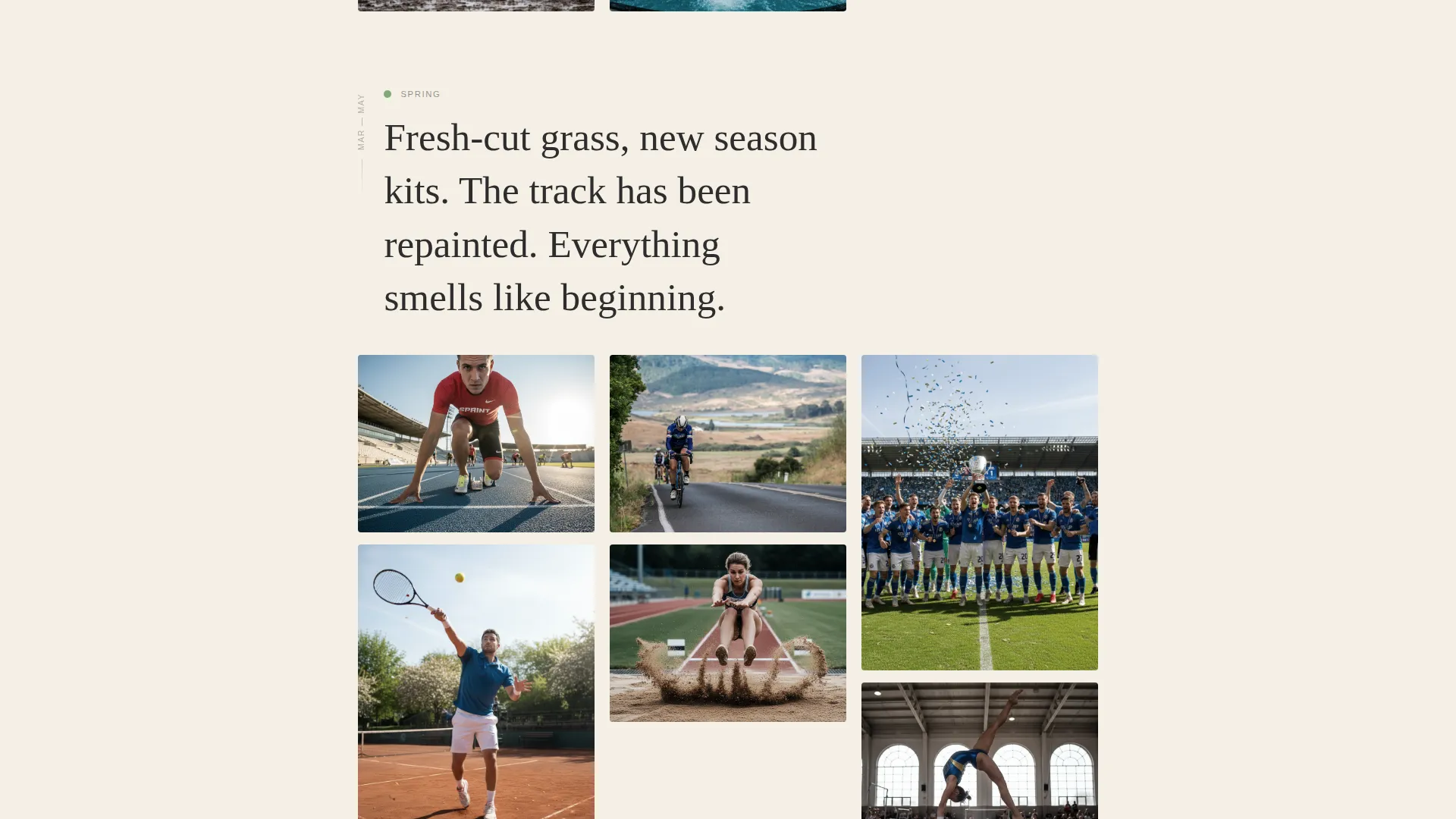 Sports Event Photography Landing Page Template