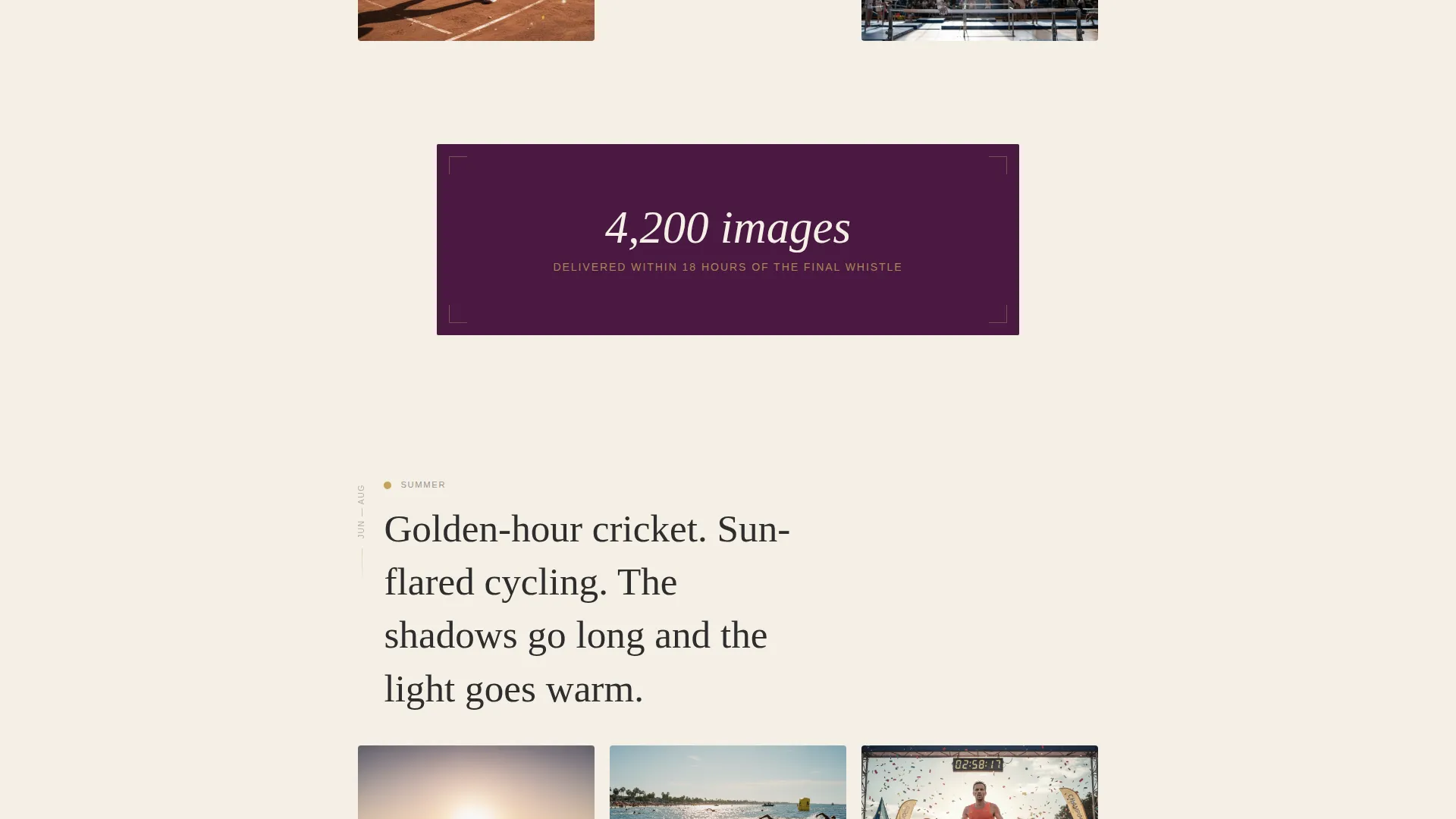 Sports Event Photography Landing Page Template