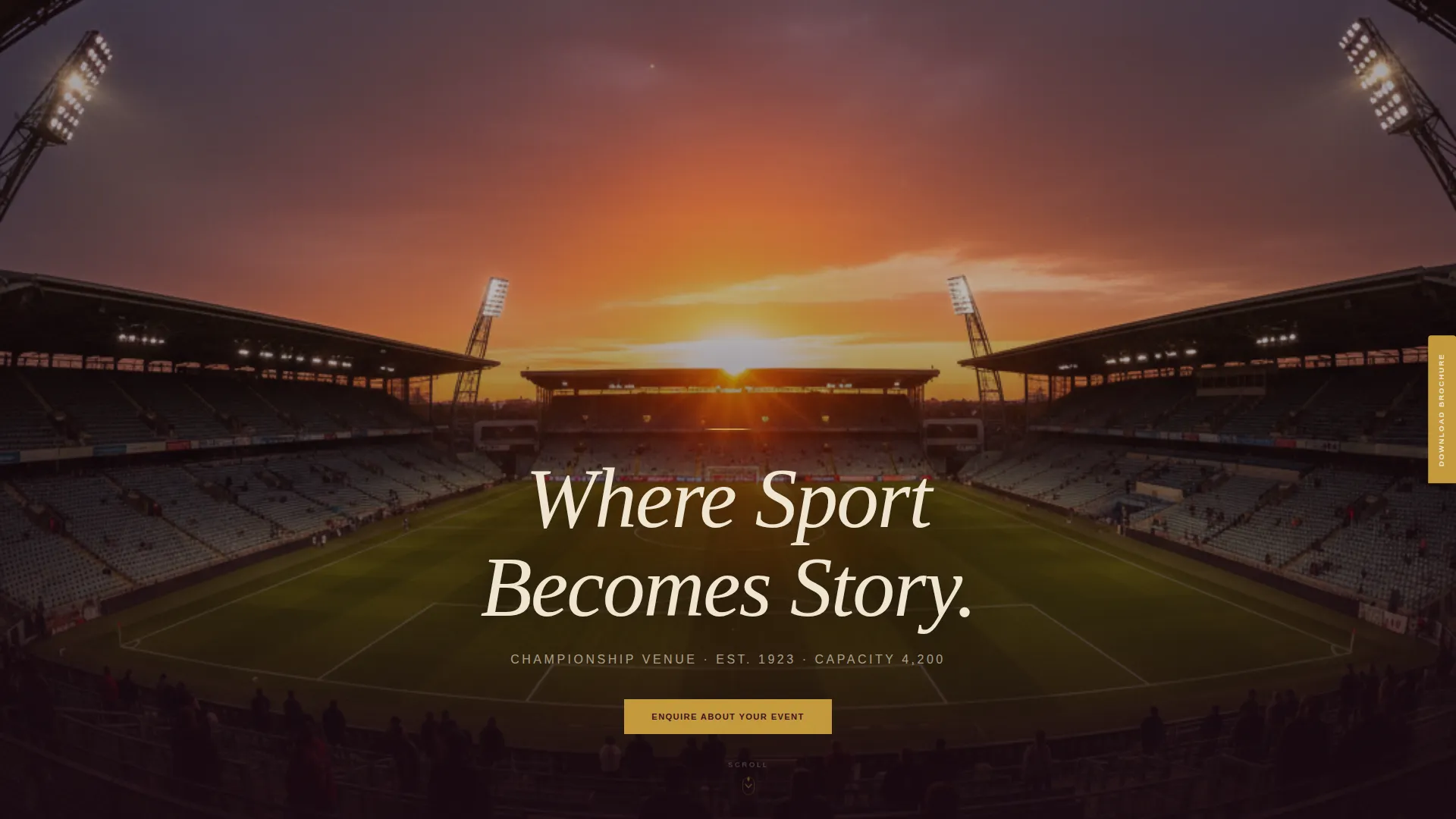 Heritage Sports Event Venue Landing Page Template