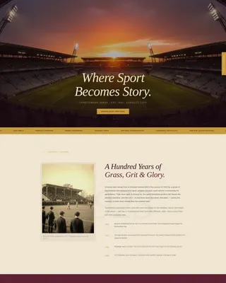 Heritage Sports Event Venue Landing Page Template